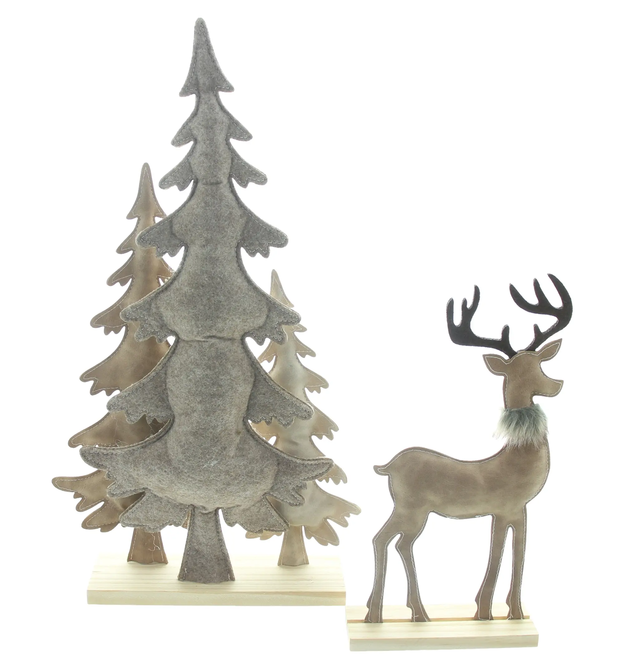 Weihnachtsdeko "Rentier &amp; Tannen", 2er Set  im Frank Flechtwaren Online Shop für Dekofiguren kaufen