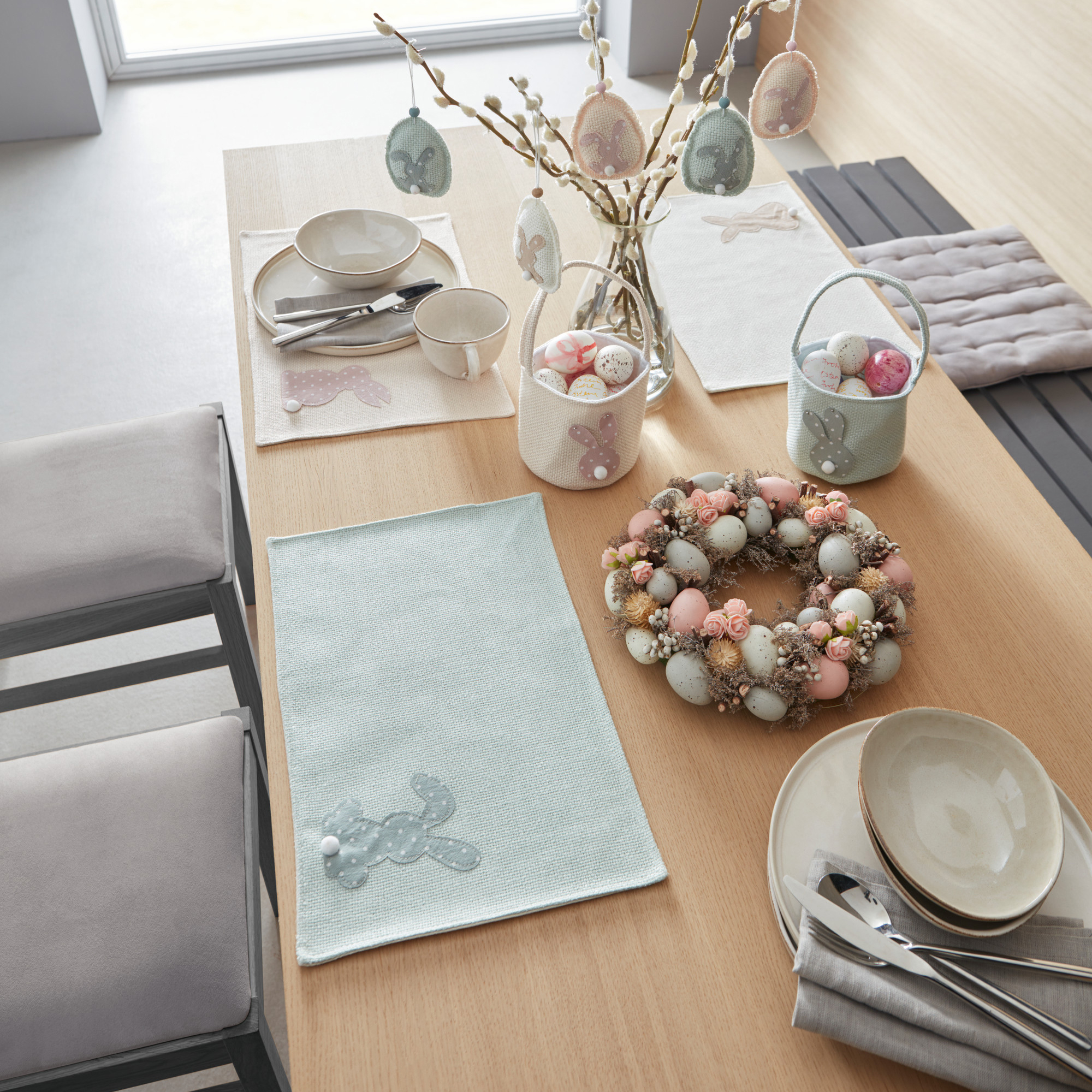 Platzmatte "Pastellhäschen", 3er Set  im Frank Flechtwaren Online Shop kaufen