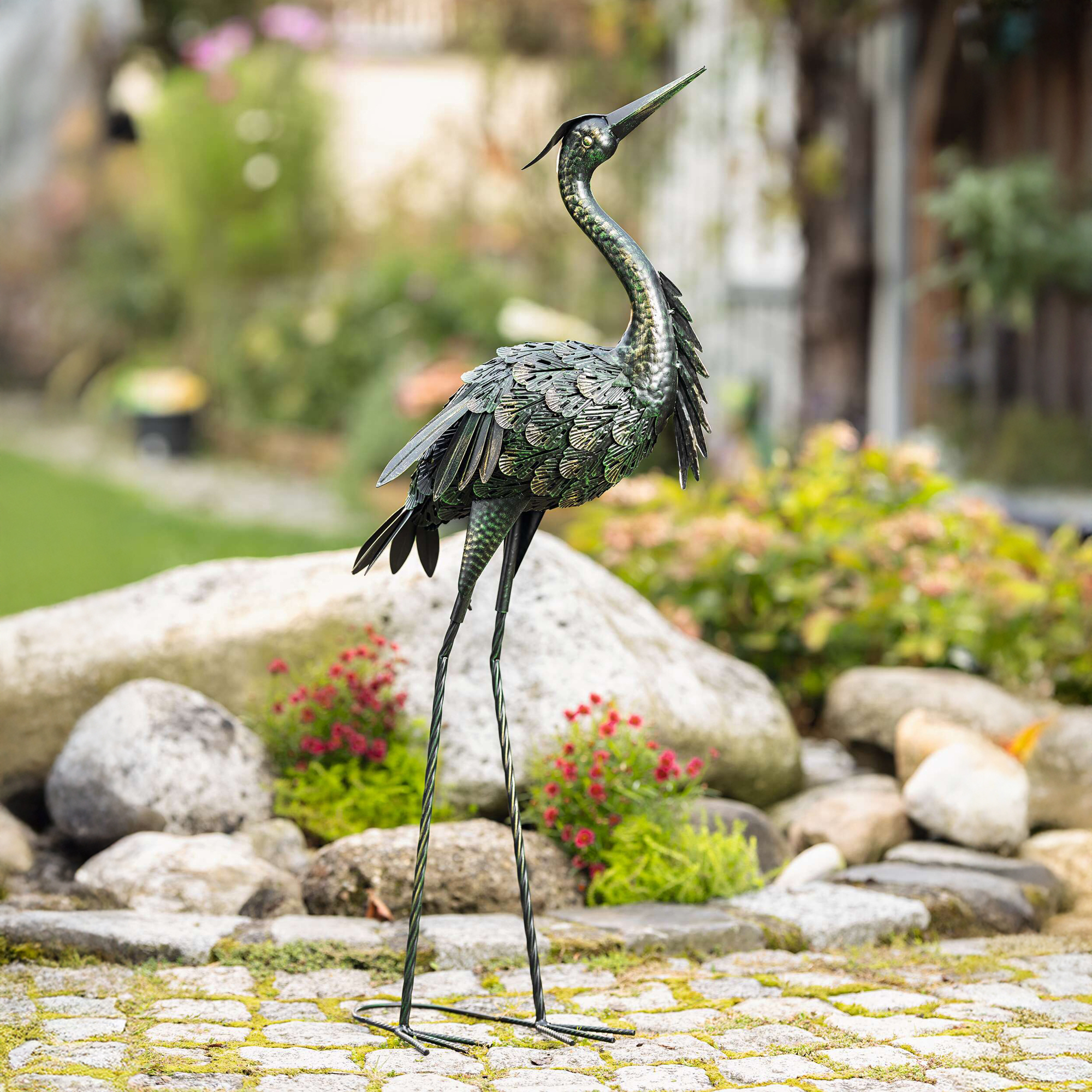 Metallvogel "Reiher"  im Frank Flechtwaren Online Shop kaufen