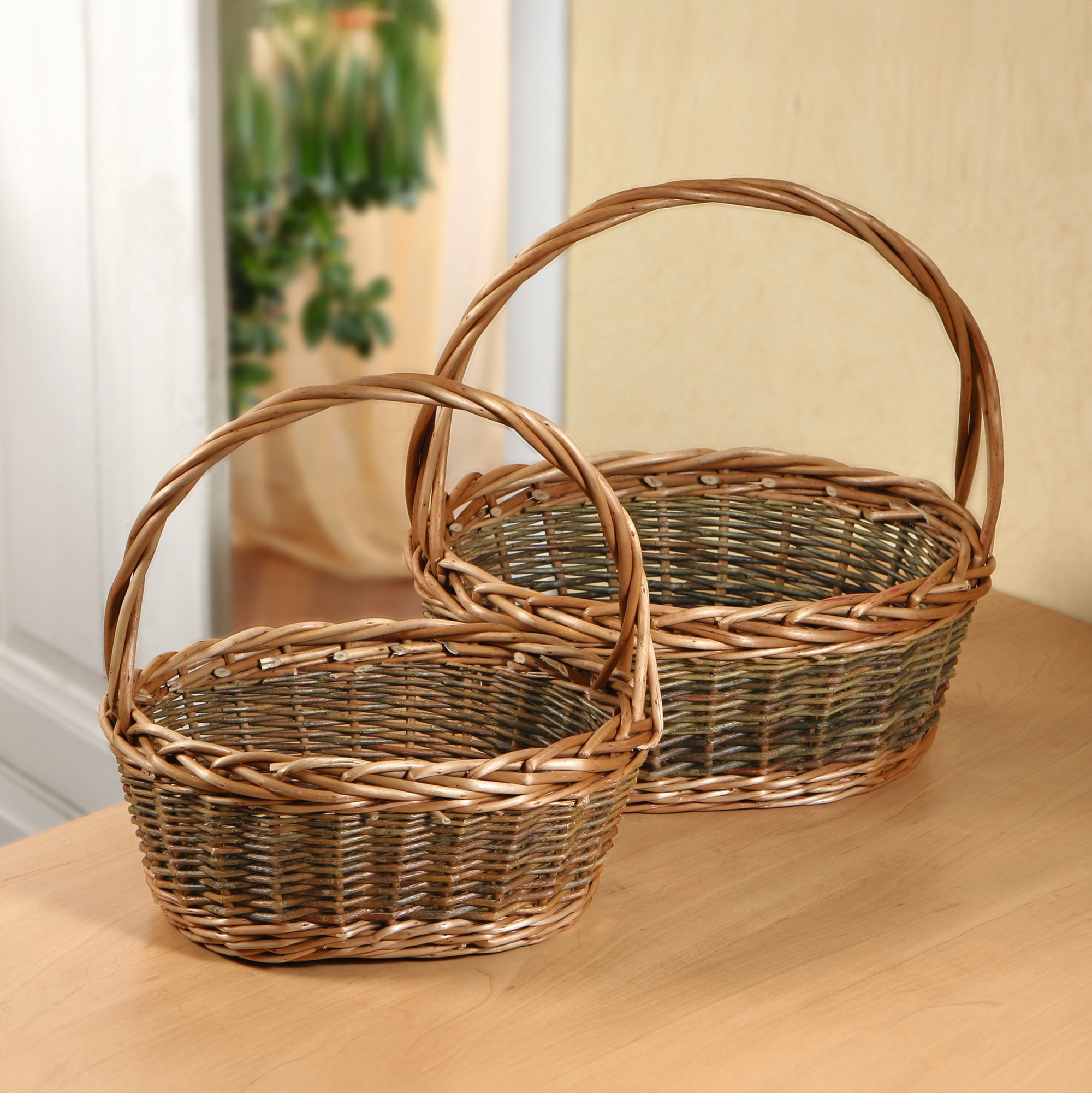 Bügelkorb "Zopfrand", 2er Set  im Frank Flechtwaren Online Shop kaufen