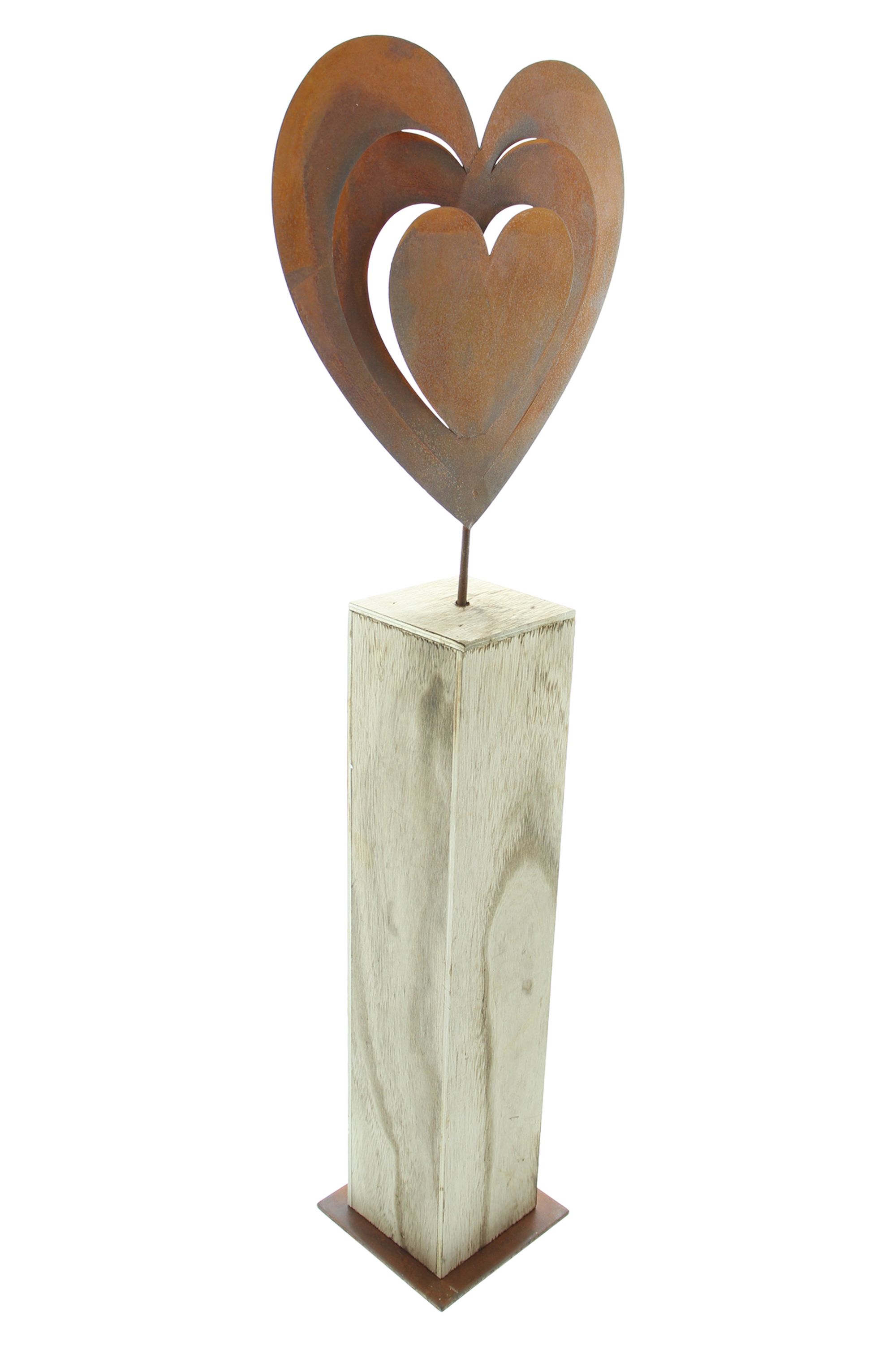 Holzsäule "Rostherz" im Frank Flechtwaren Online Shop für Herbst kaufen Holzsäule "Rostherz" im Frank Flechtwaren Online Shop für Herbst kaufen