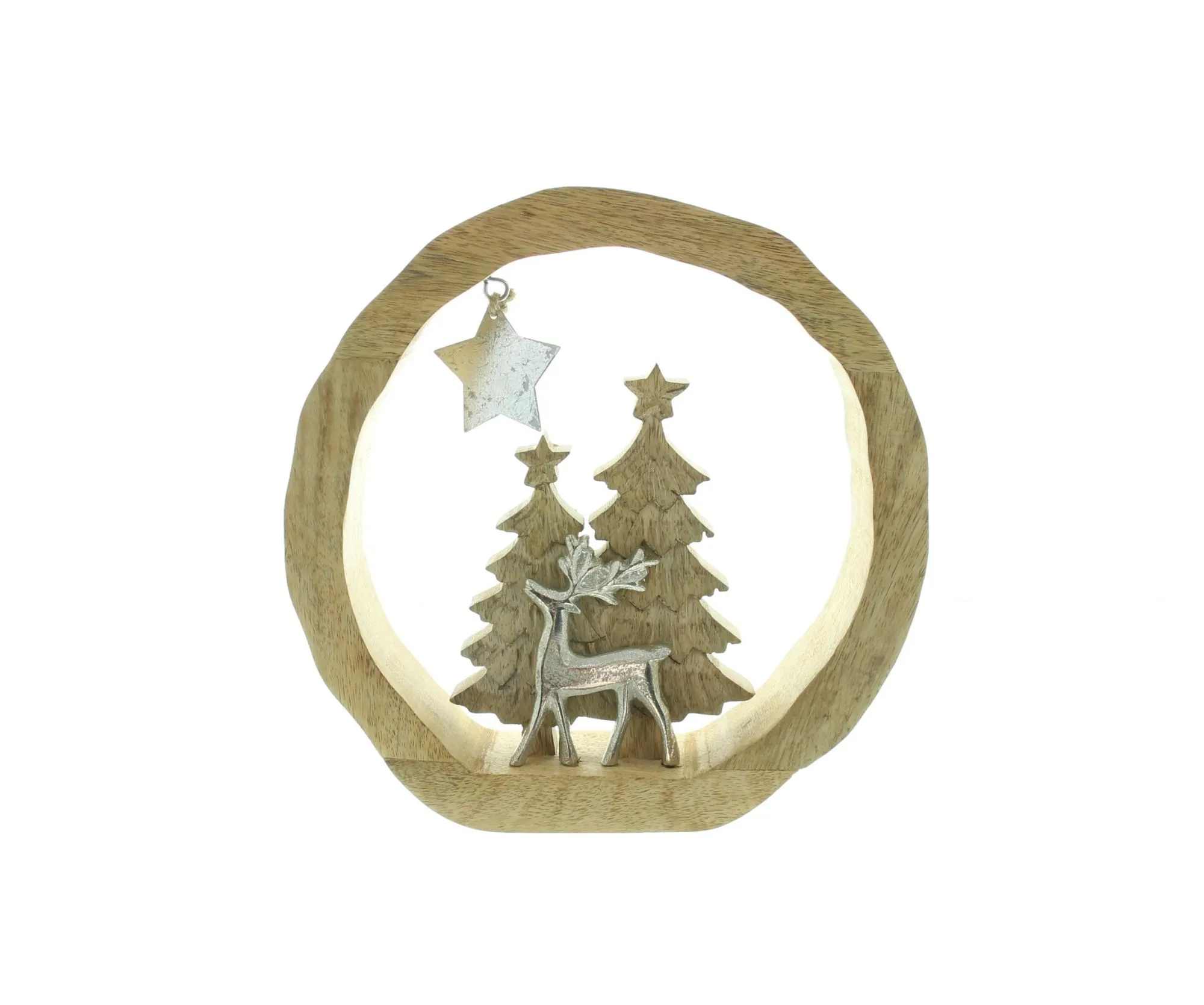 Holz-Kranz "Winterwald"  im Frank Flechtwaren Online Shop für Weihnachtliche Dekoringe kaufen