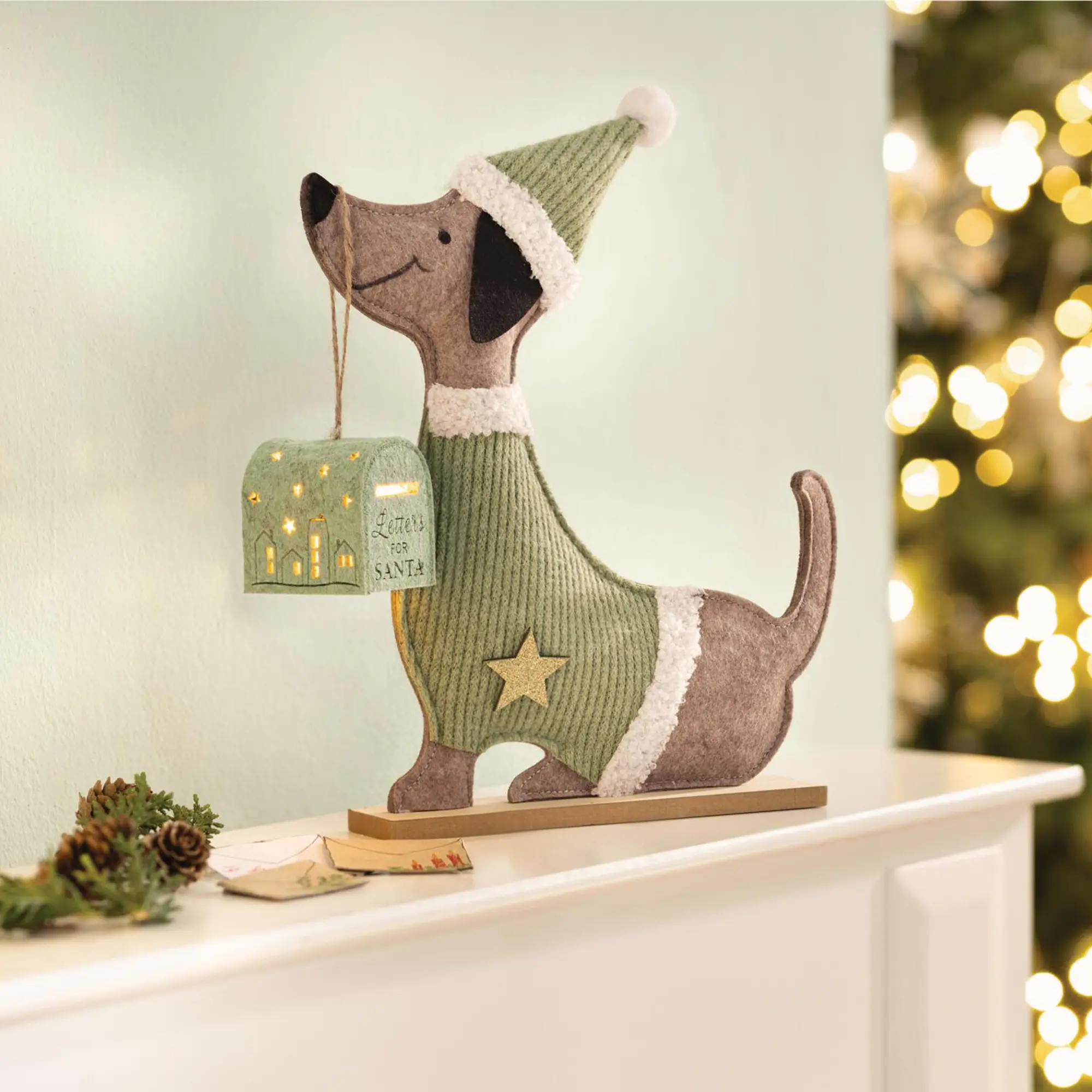 Deko-Figur "Dackel mit LED-Postbox", 2tlg.  im Frank Flechtwaren Online Shop für Auf den Dackel gekommen kaufen