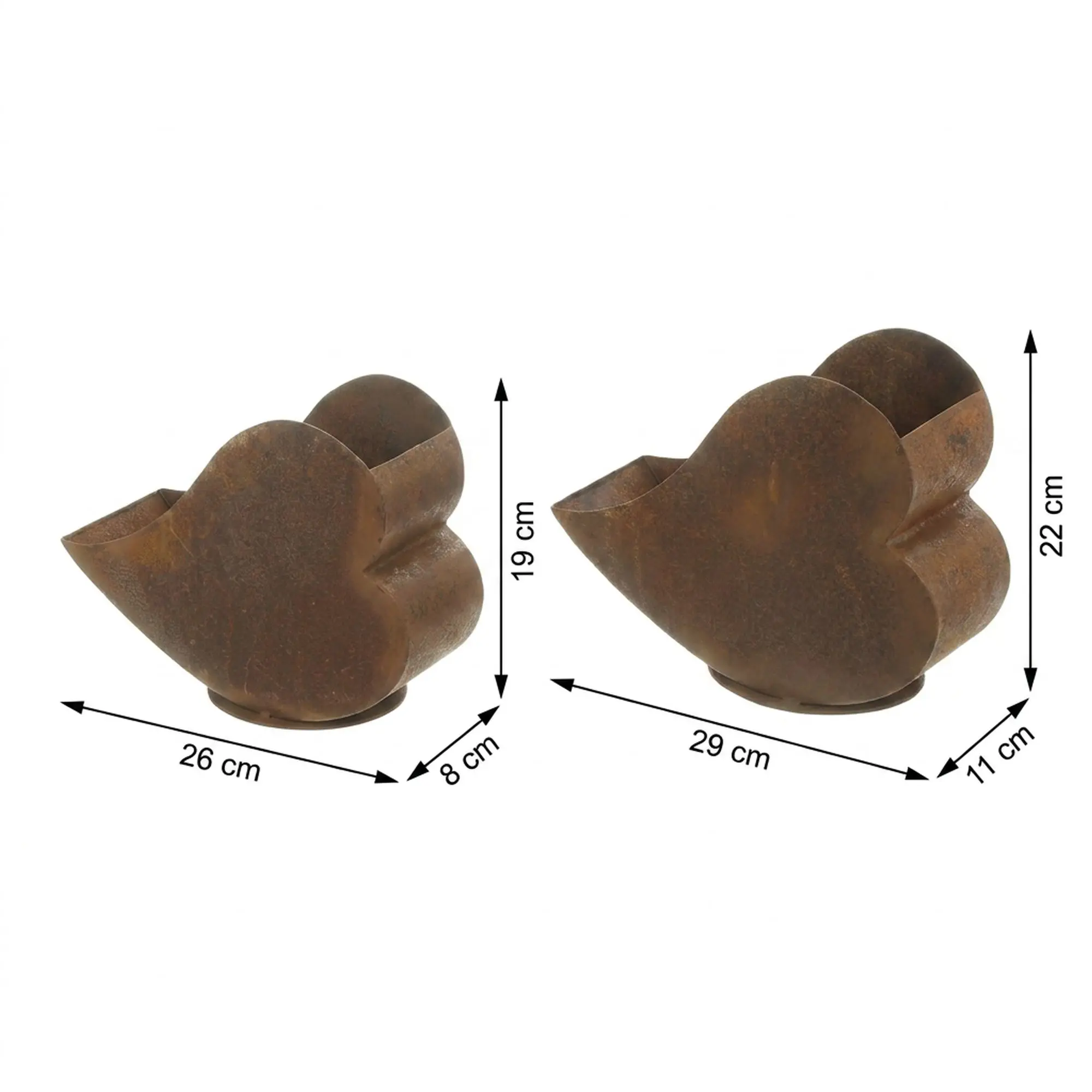 Pflanzer "Herzen", 2er Set  im Frank Flechtwaren Online Shop für Pflanztöpfe kaufen