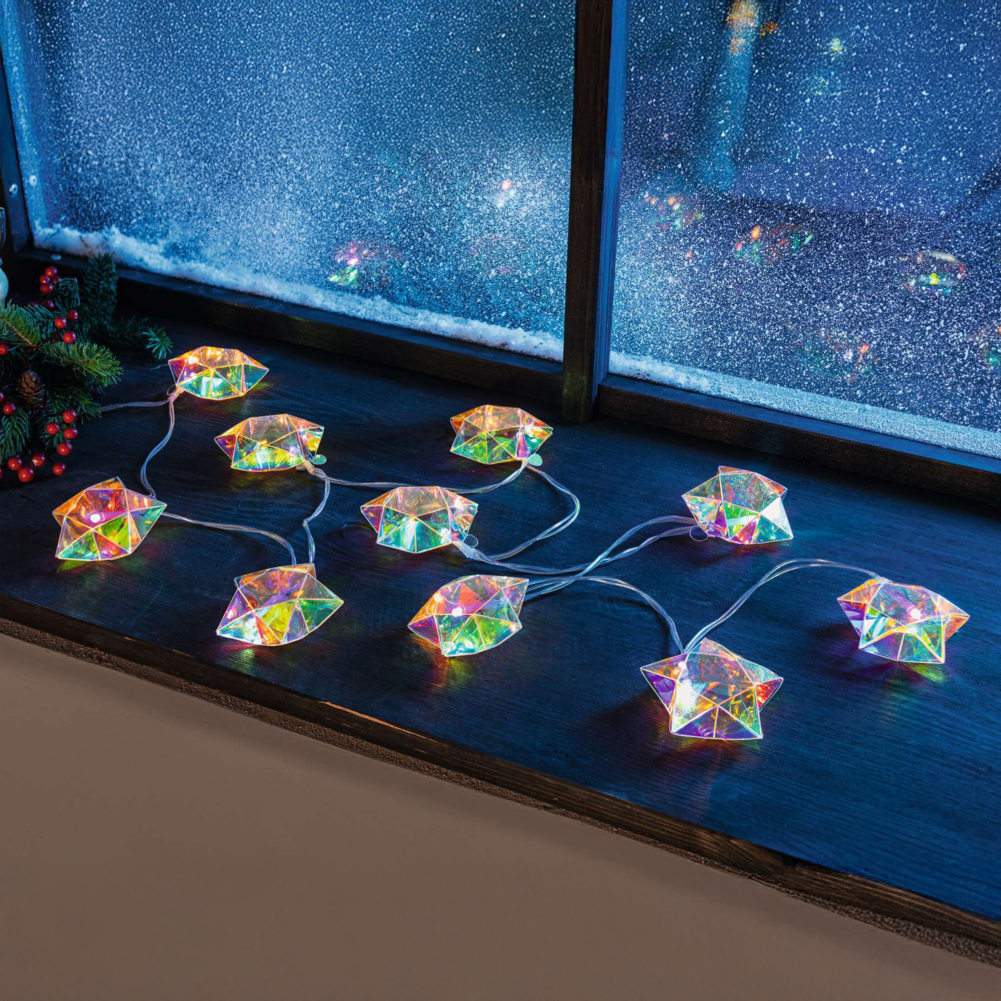 LED-Lichterkette "Rainbow-Stars"  im Frank Flechtwaren Online Shop kaufen