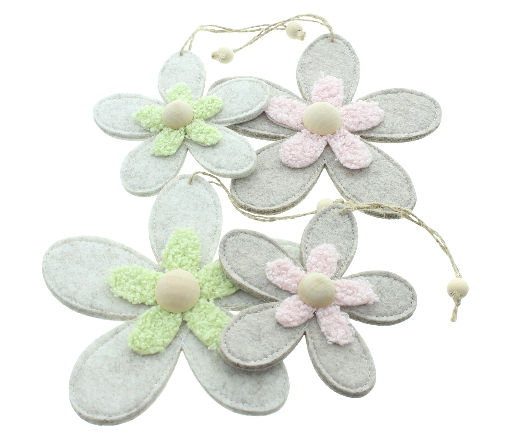 Hänger "Blumenquartett", 4er Set  im Frank Flechtwaren Online Shop für Gerade eingetroffen kaufen