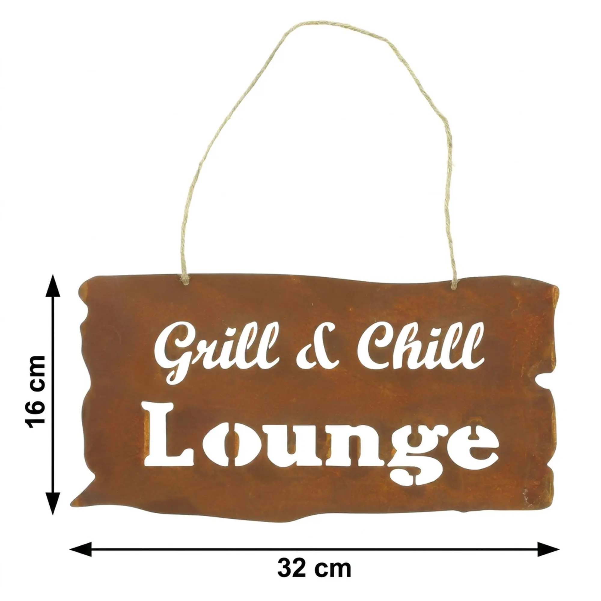 Schild "Grill &amp; Chill Lounge"  im Frank Flechtwaren Online Shop für Grill &amp; Chill kaufen