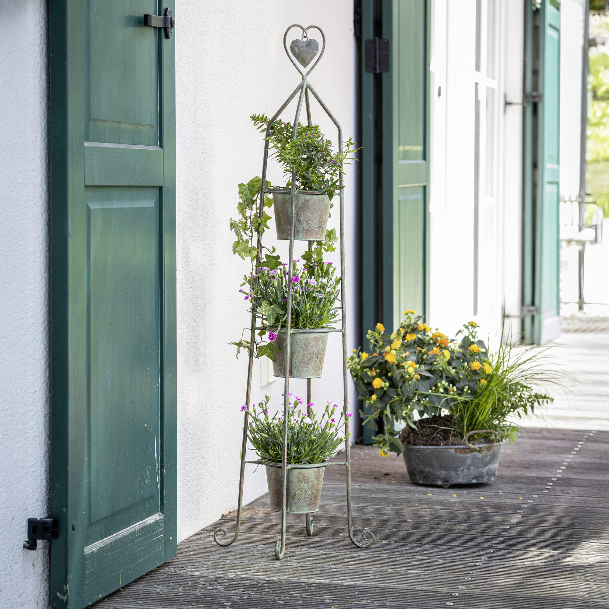 Pflanzsäule "Herz"  im Frank Flechtwaren Online Shop kaufen