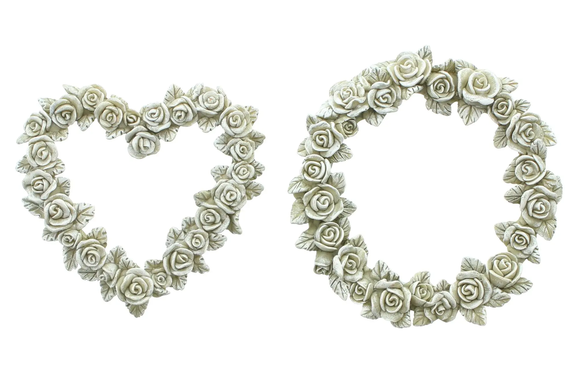 Rosendeko "Herz &amp; Kranz", 2er Set  im Frank Flechtwaren Online Shop für Grabschmuck kaufen