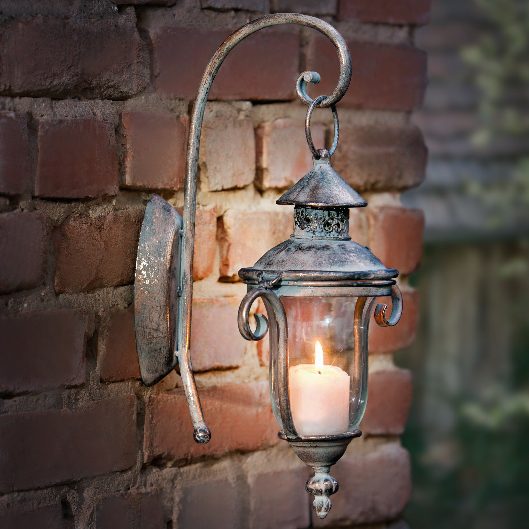 Wandlaterne "Shabby-Grey"  im Frank Flechtwaren Online Shop kaufen