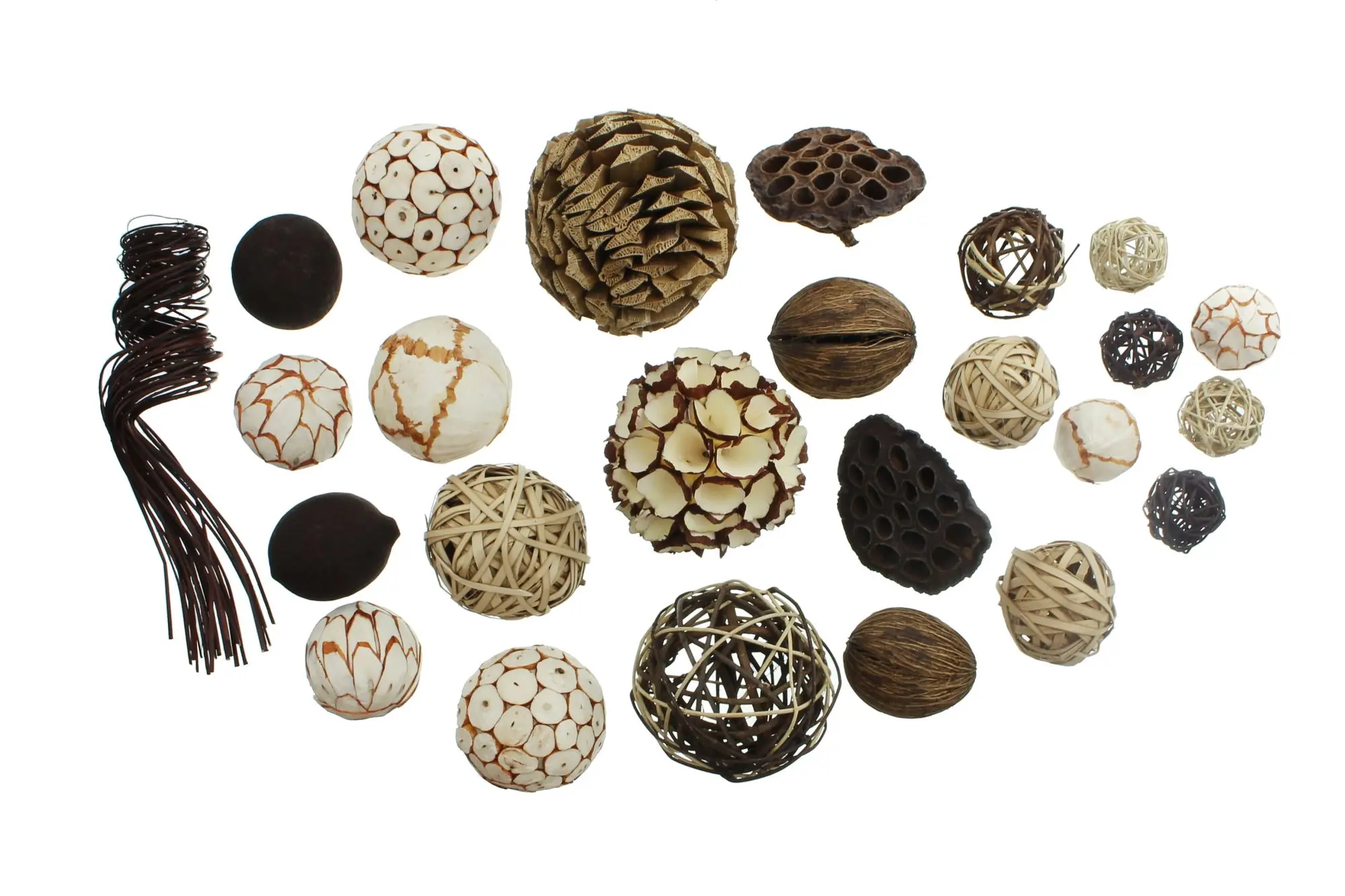 Deko-Set "Naturkugel", 25tlg.  im Frank Flechtwaren Online Shop für Streuer &amp; Stecker kaufen