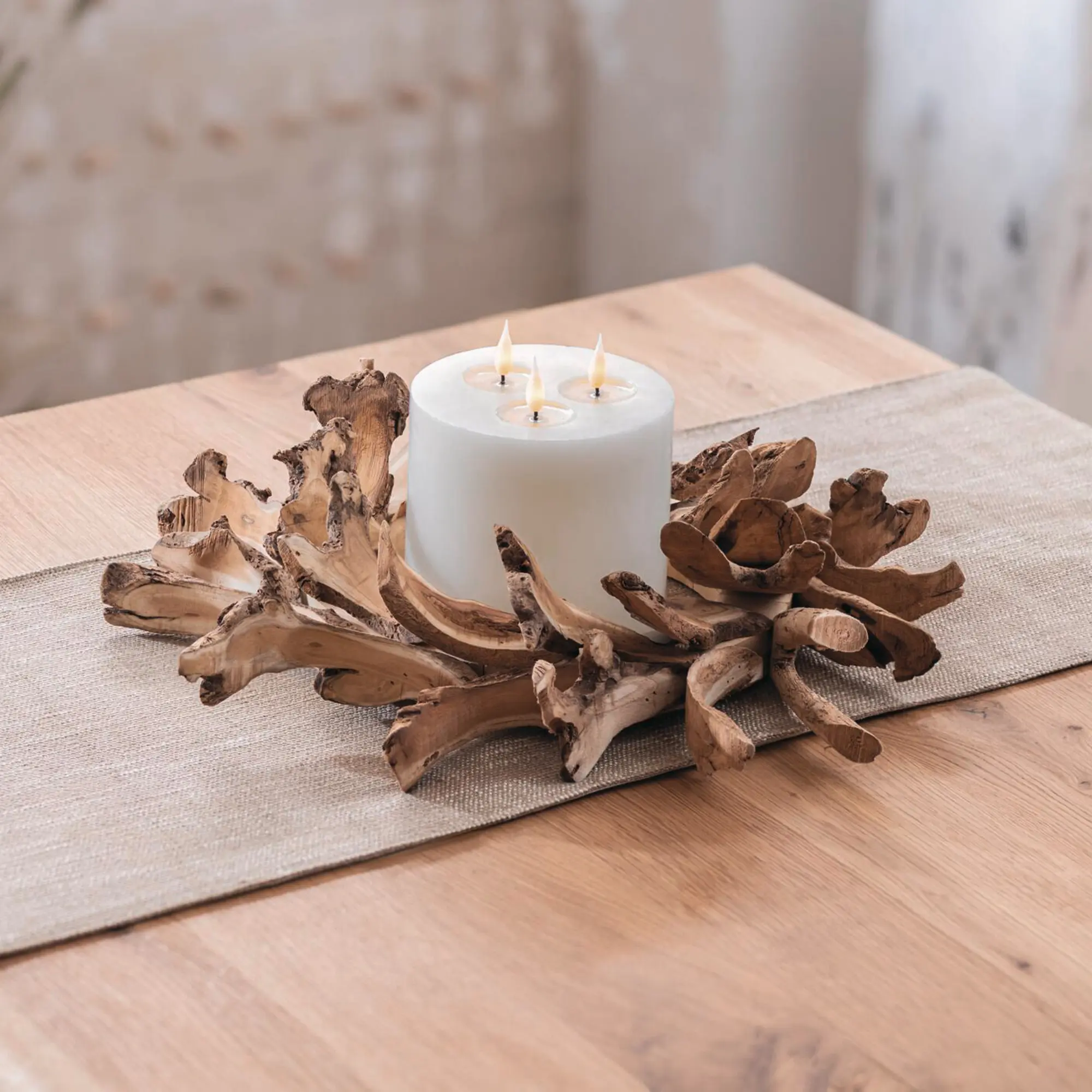 Dekokranz "Holzscheiben"  im Frank Flechtwaren Online Shop kaufen