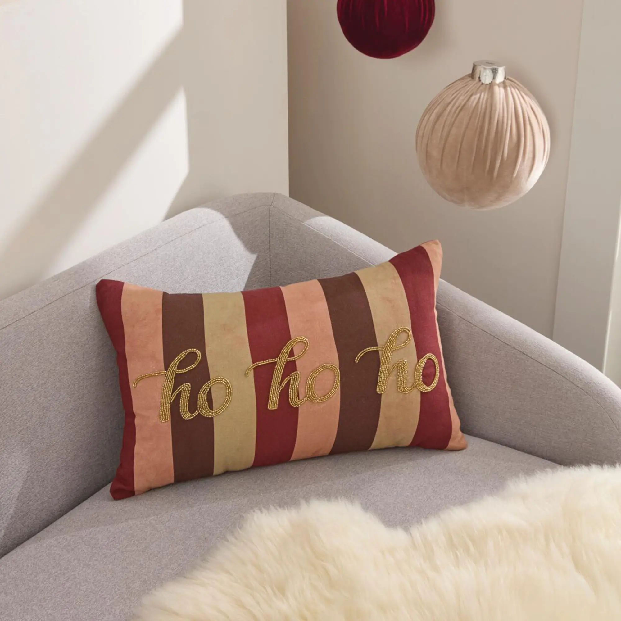 Kissenhülle "ho ho ho"  im Frank Flechtwaren Online Shop für Weihnachtliche Kissen &amp; Kissenhüllen kaufen
