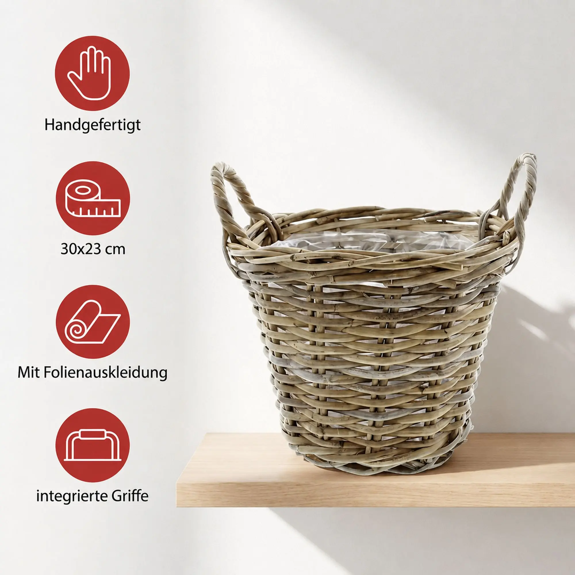 Pflanzkorb "Rattan", klein  im Frank Flechtwaren Online Shop für Bunter Ostergarten kaufen