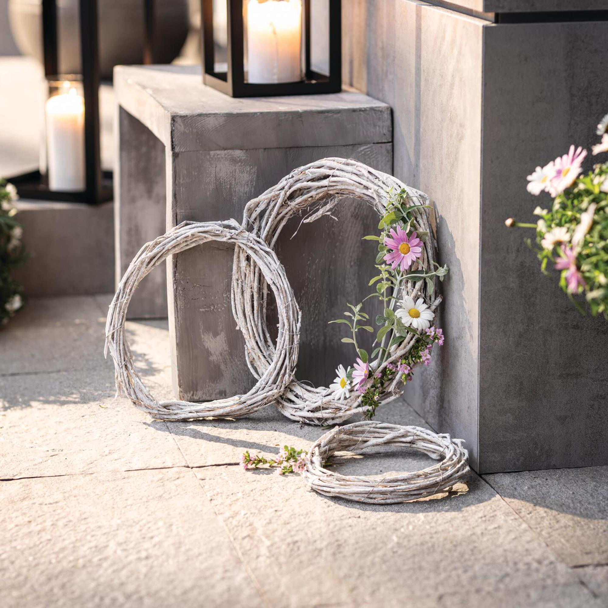 Kranz "White", 3er Set  im Frank Flechtwaren Online Shop kaufen