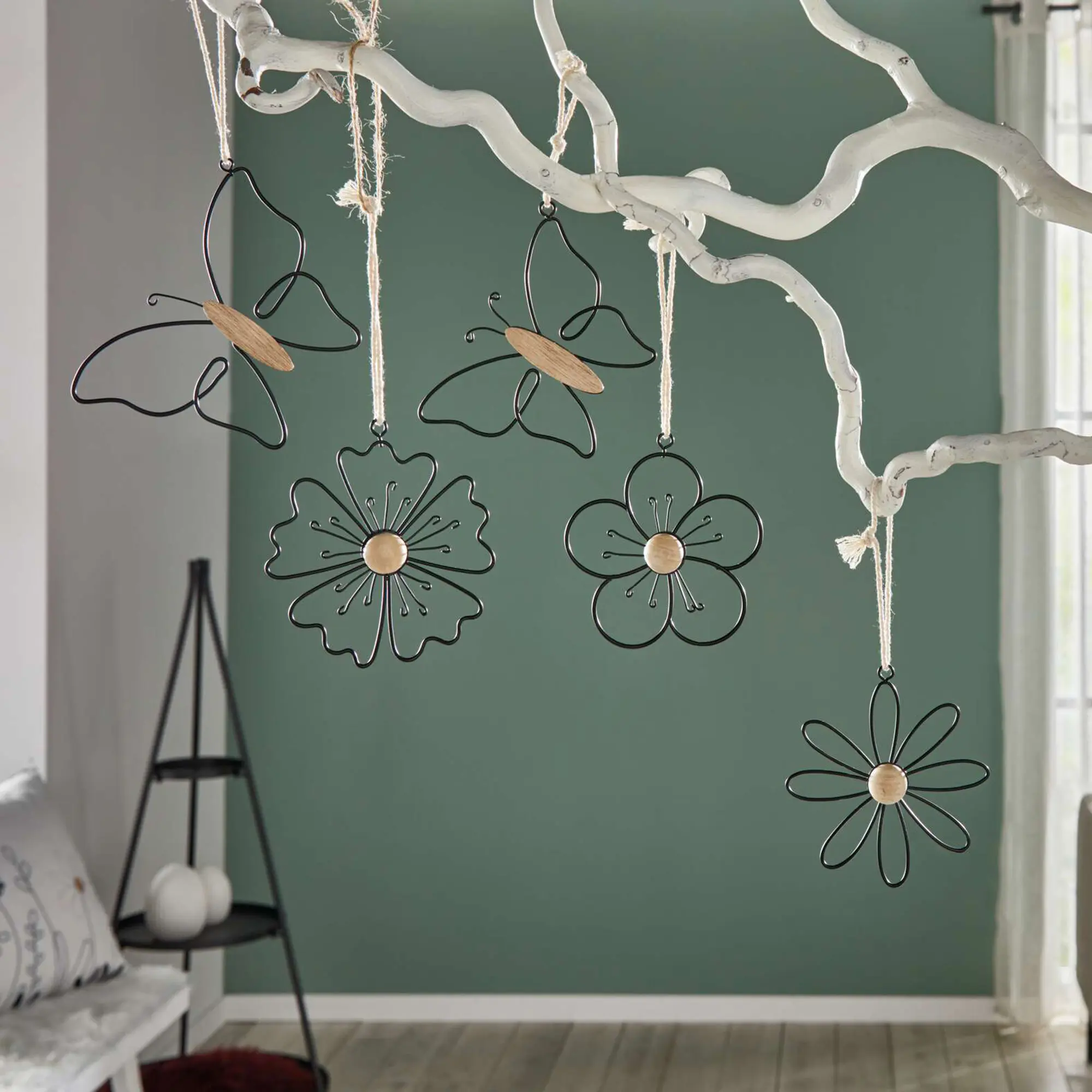 Hänger "Blume &amp; Schmetterling", 5er Set  im Frank Flechtwaren Online Shop kaufen
