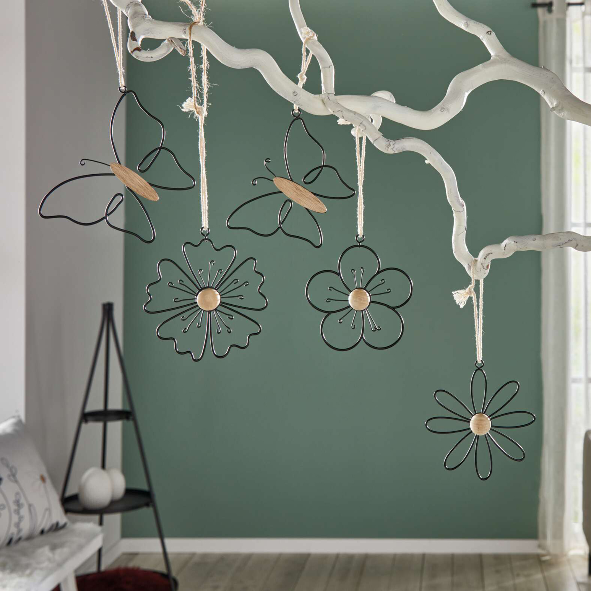 Hänger "Blume &amp; Schmetterling", 5er Set  im Frank Flechtwaren Online Shop kaufen