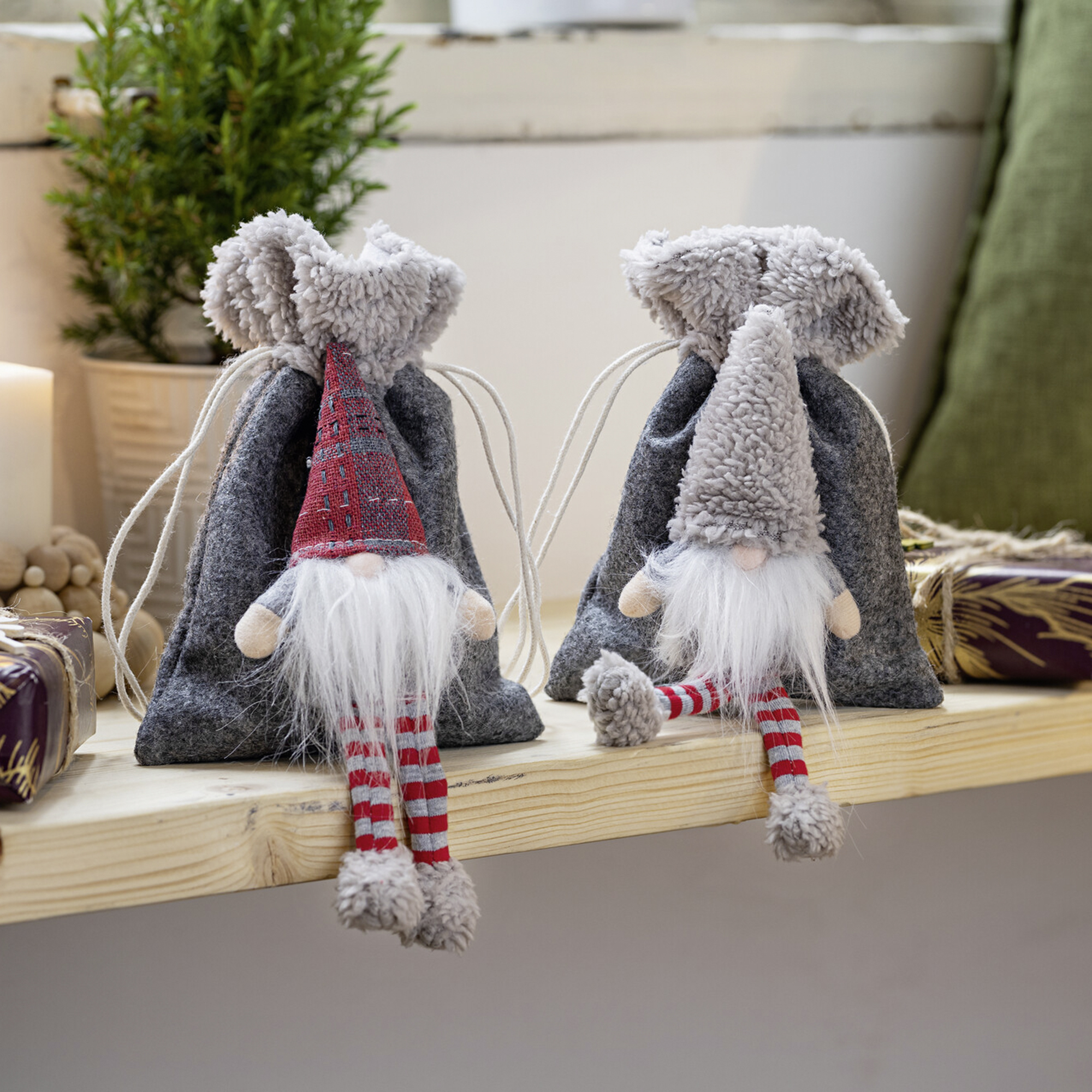 Geschenkbeutel "Wichtel", 2er Set  im Frank Flechtwaren Online Shop kaufen