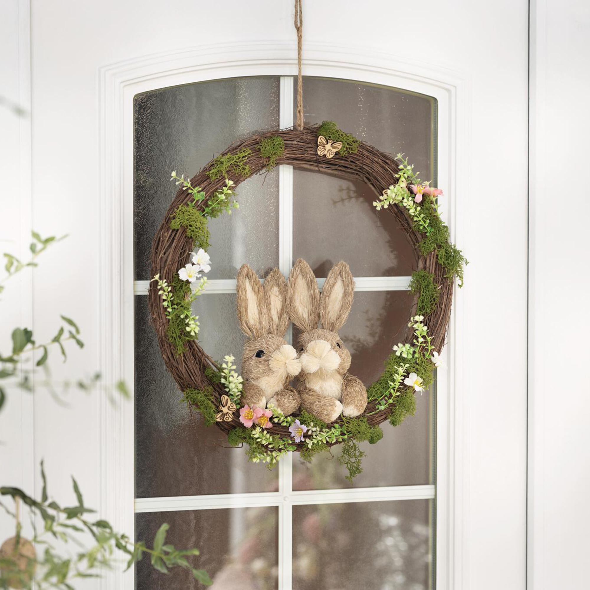 Kranz "Hasenpärchen"  im Frank Flechtwaren Online Shop für Gerade eingetroffen kaufen