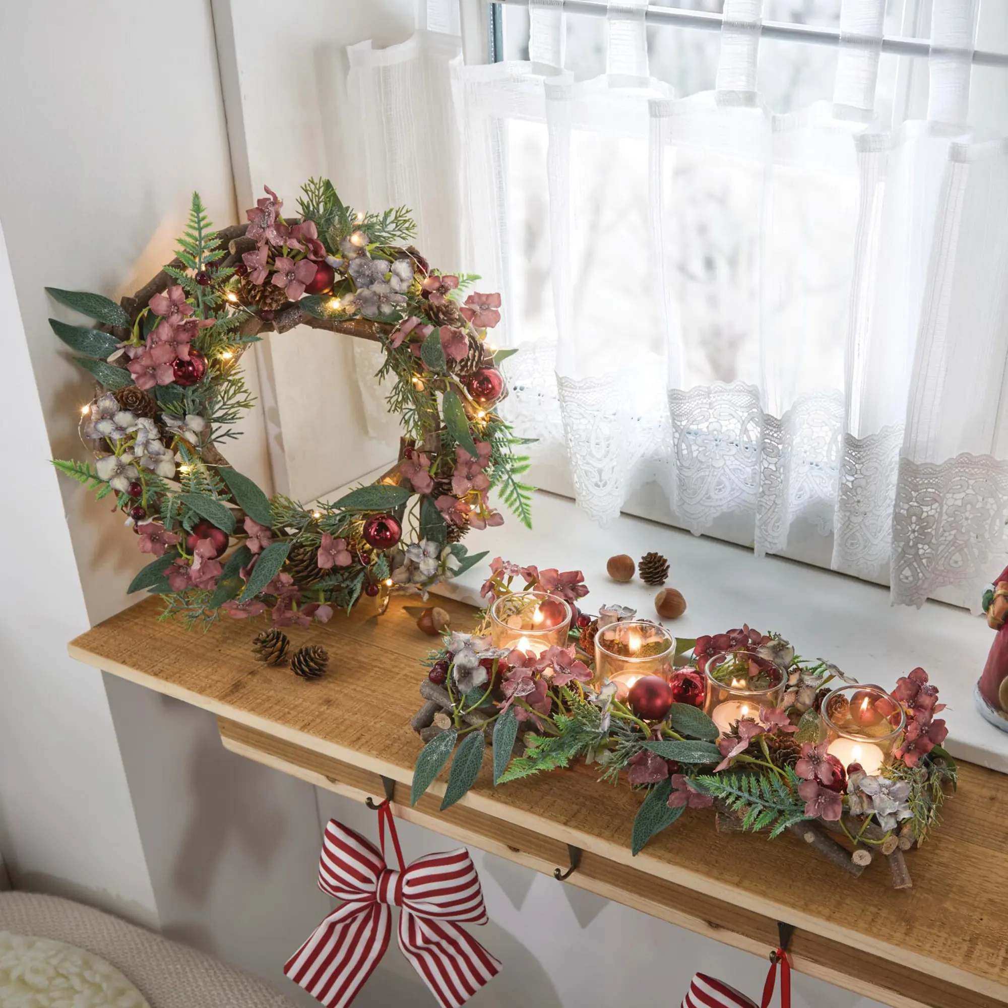 Kranz "Winter Blossom"  im Frank Flechtwaren Online Shop für Weihnachtliche Kränze kaufen