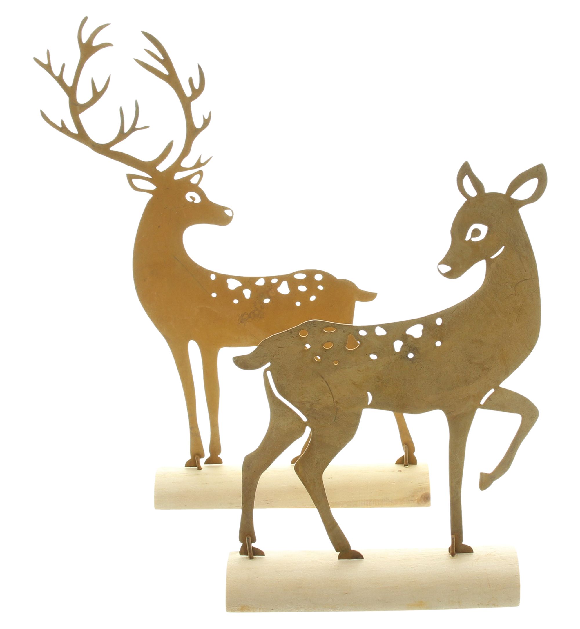 Metalldeko "Hirsch", 2er Set  im Frank Flechtwaren Online Shop für Herbst kaufen