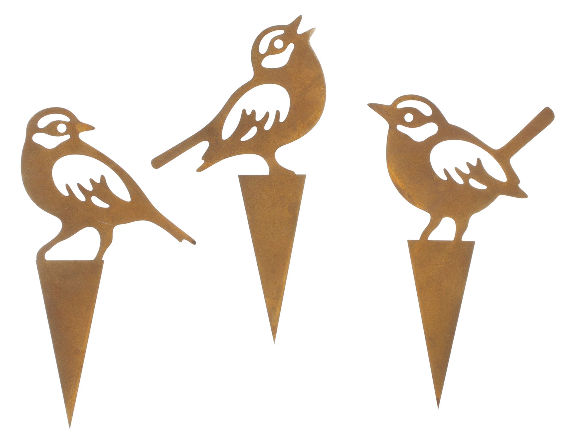 Stecker "Vogel", 3er Set  im Frank Flechtwaren Online Shop für Gartenstecker kaufen