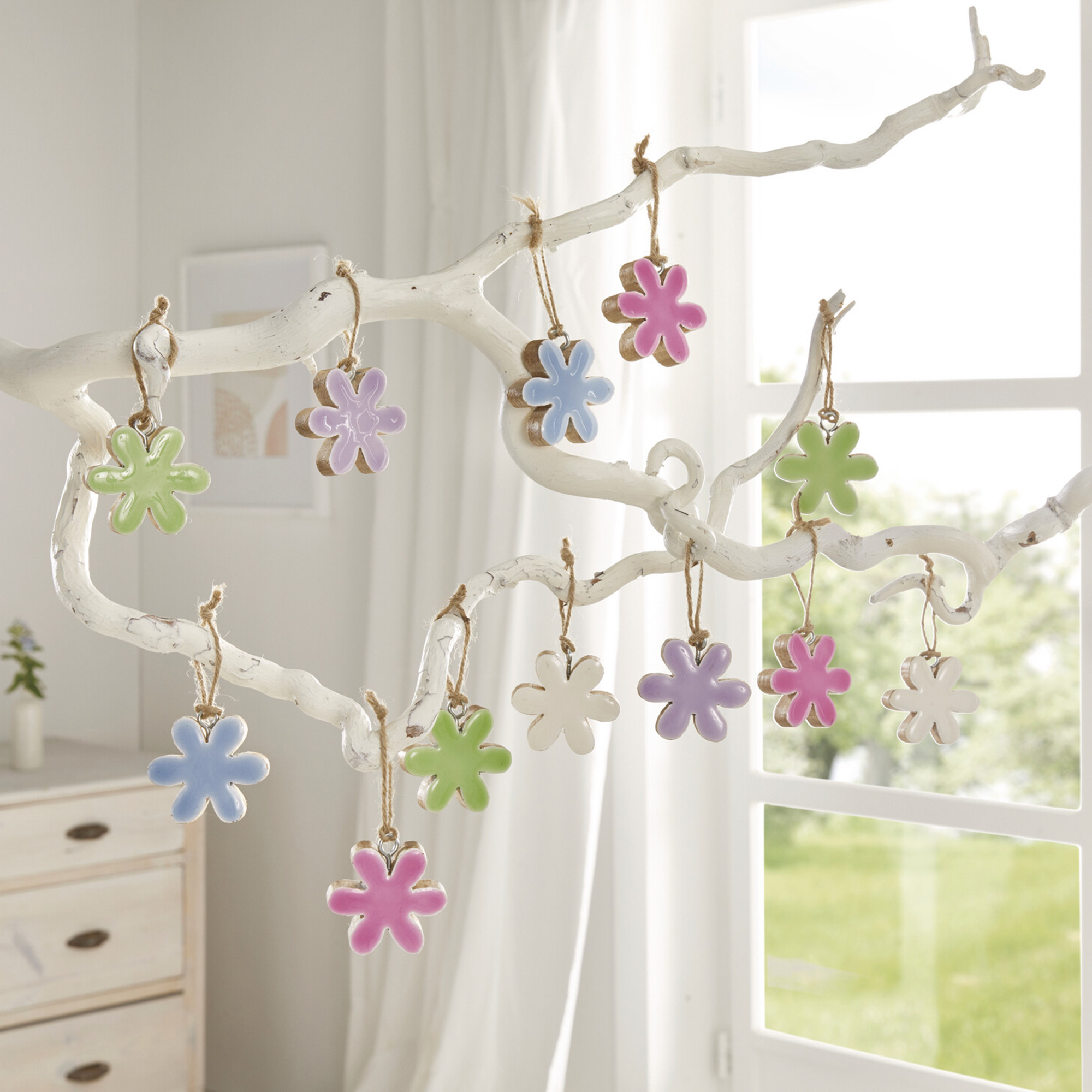 Hänger "Blumen", 12er Set  im Frank Flechtwaren Online Shop kaufen