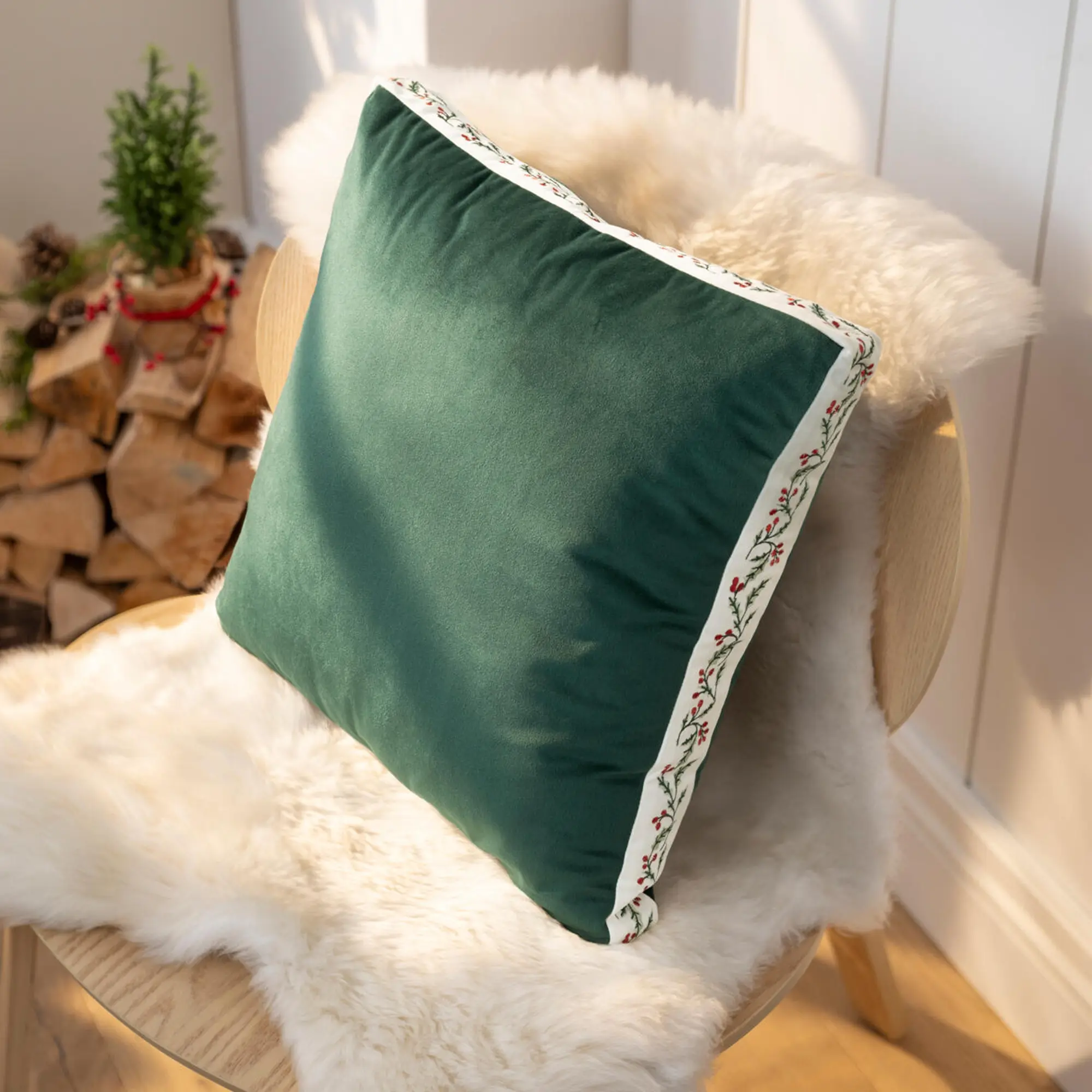 Kissen "Holly Green"  im Frank Flechtwaren Online Shop für Weihnachtliche Kissen &amp; Kissenhüllen kaufen