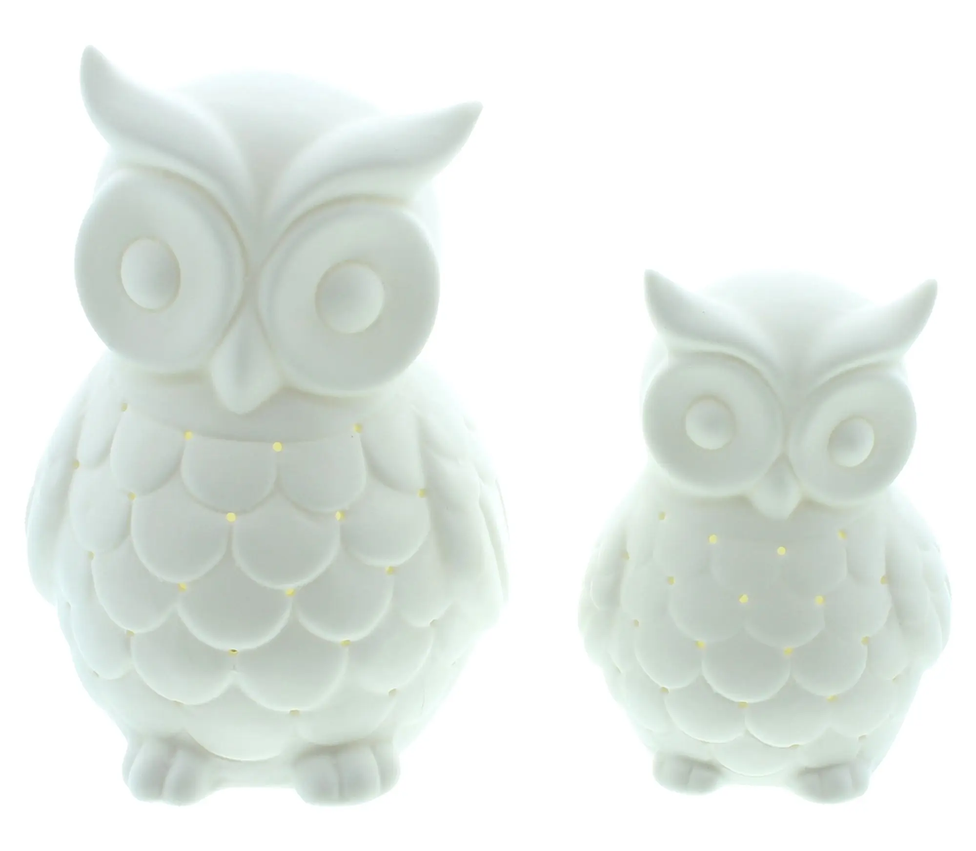 LED-Eule "White", 2er Set  im Frank Flechtwaren Online Shop für Dekofiguren kaufen