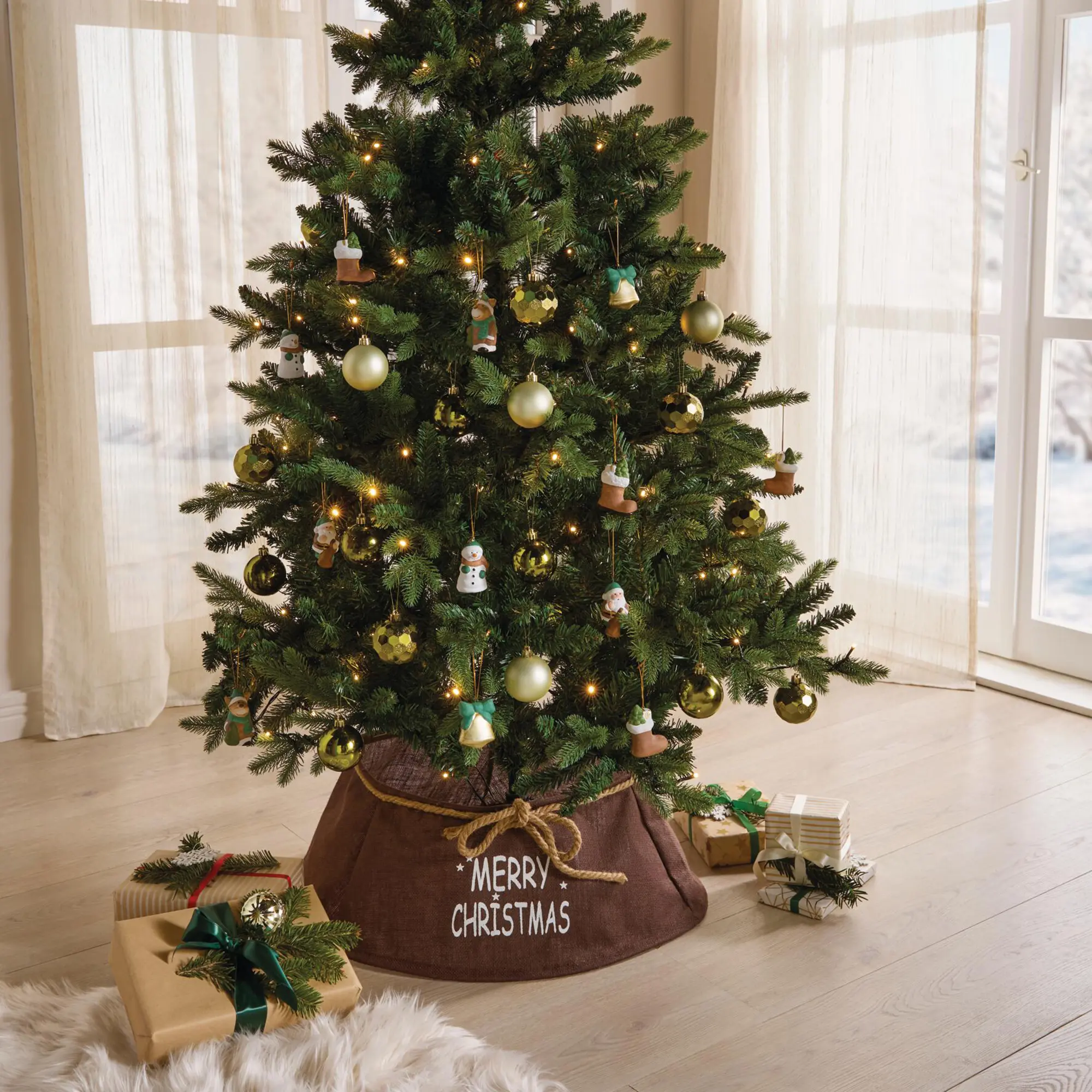Weihnachtsbaumring "Merry Christmas"  im Frank Flechtwaren Online Shop für Baumschmuck kaufen