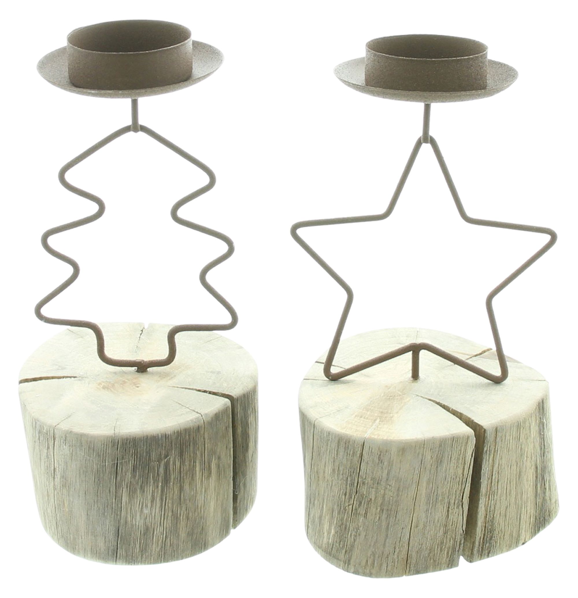 Teelichthalter "Weihnachtszeit", 2er Set  im Frank Flechtwaren Online Shop für Weihnachten kaufen