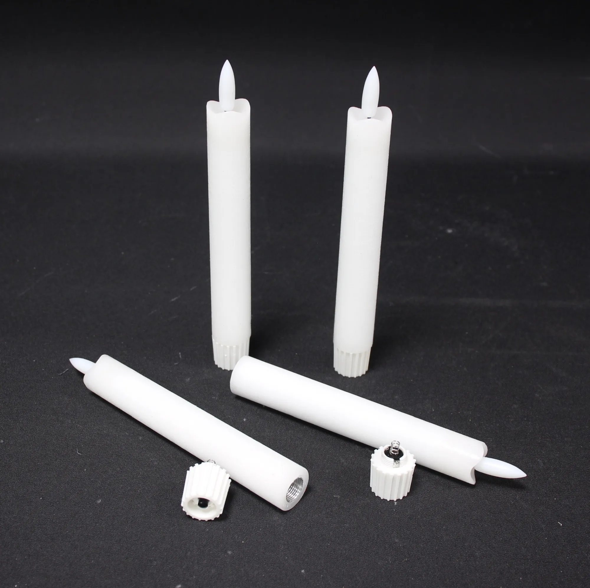 LED-Stabkerze "Classical", 4er Set  im Frank Flechtwaren Online Shop für Gold &amp; Schwarz kaufen
