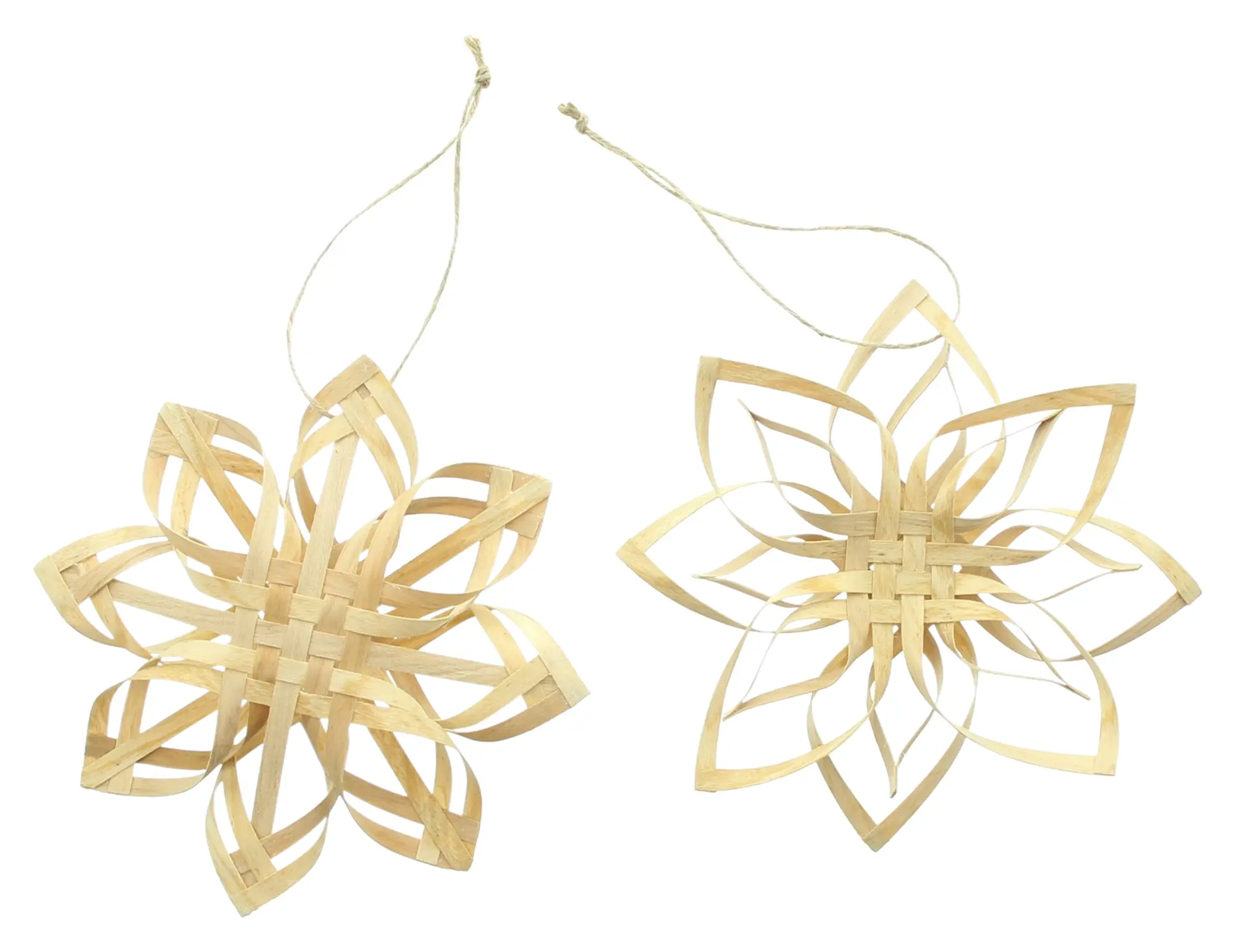 Weihnachtsstern "Holzspan", 2er Set  im Frank Flechtwaren Online Shop für Baumschmuck kaufen