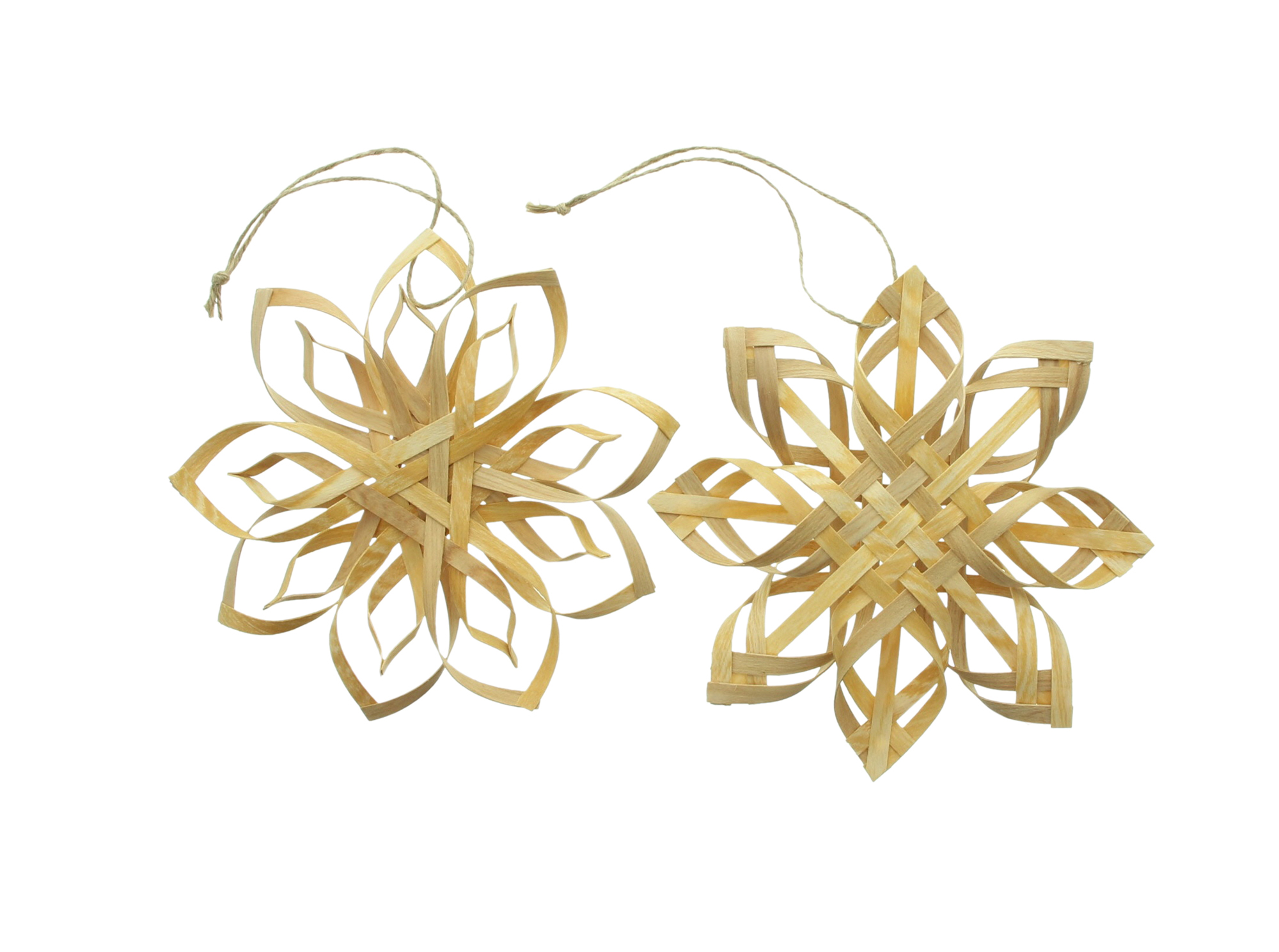Weihnachtsstern "Holzspan", 2er Set  im Frank Flechtwaren Online Shop für Baumschmuck kaufen