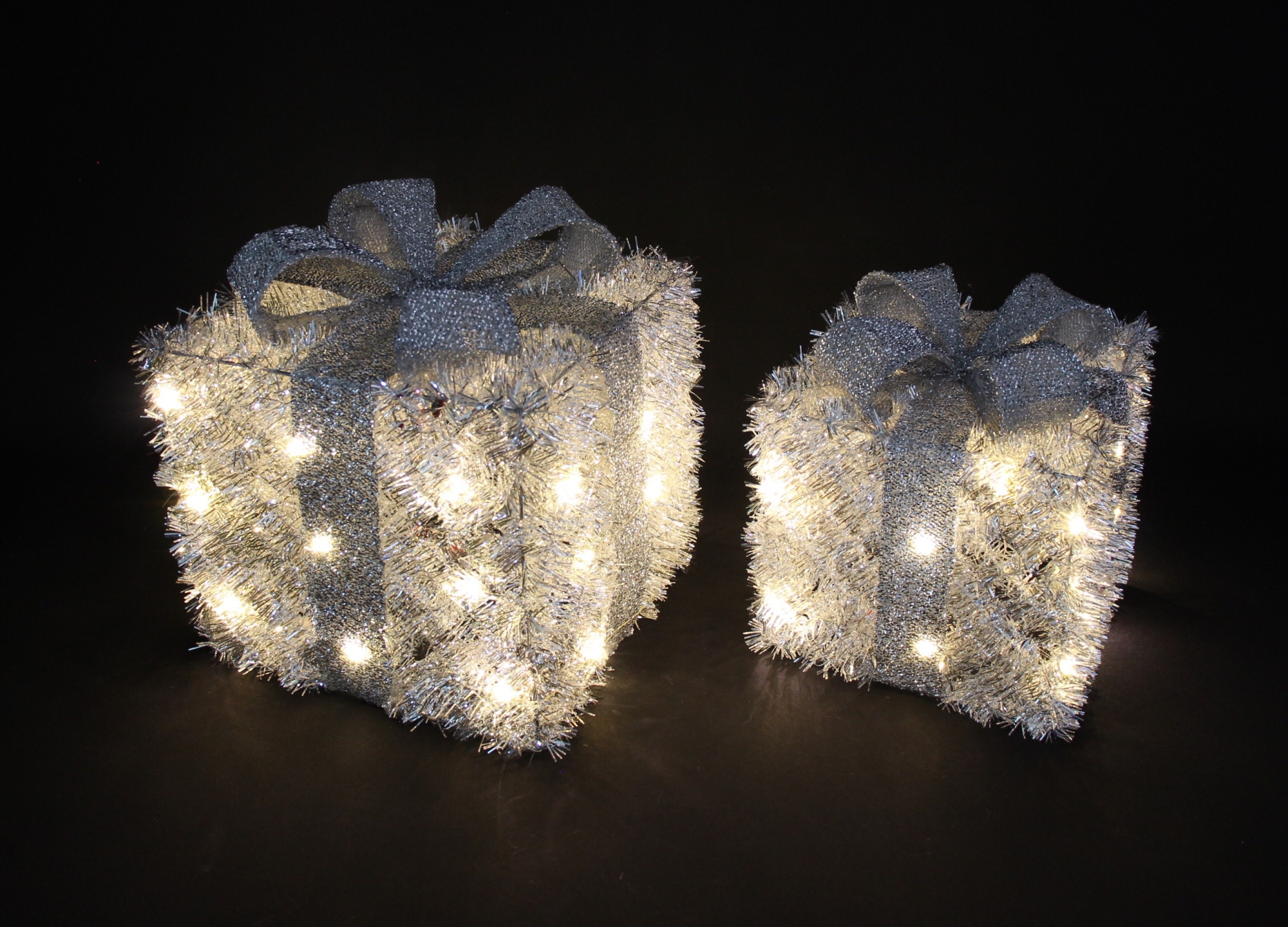 LED-Geschenk "Silberglimmer", 2er Set  im Frank Flechtwaren Online Shop für LED-Deko kaufen