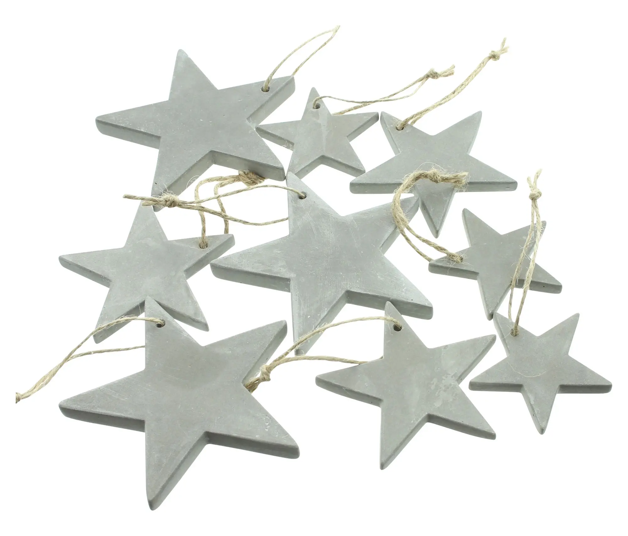 Sternhänger "Grey", 9er Set  im Frank Flechtwaren Online Shop für Baumschmuck kaufen