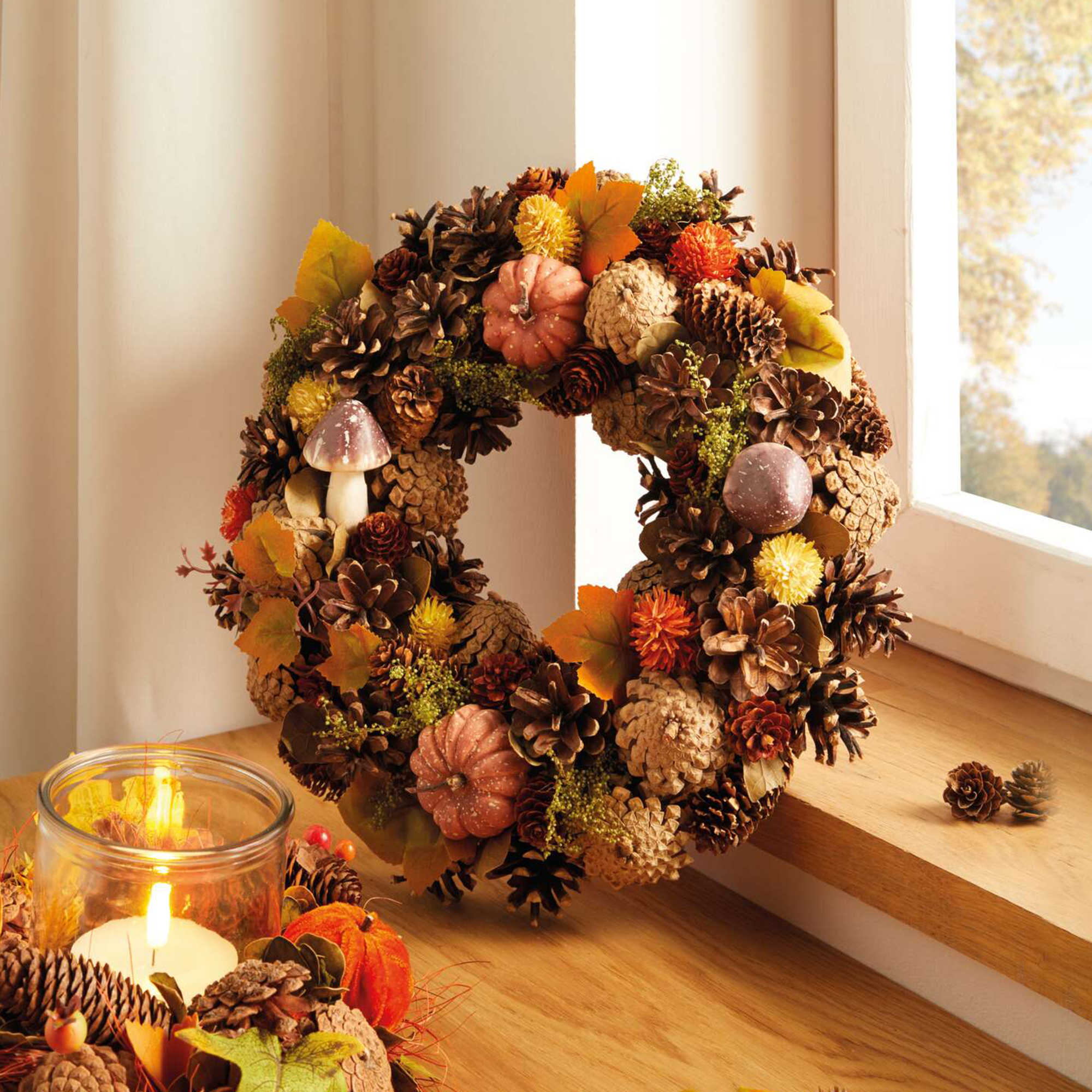 Kranz "Herbst-Allerlei"  im Frank Flechtwaren Online Shop für Titelserie Herbst/Winter kaufen
