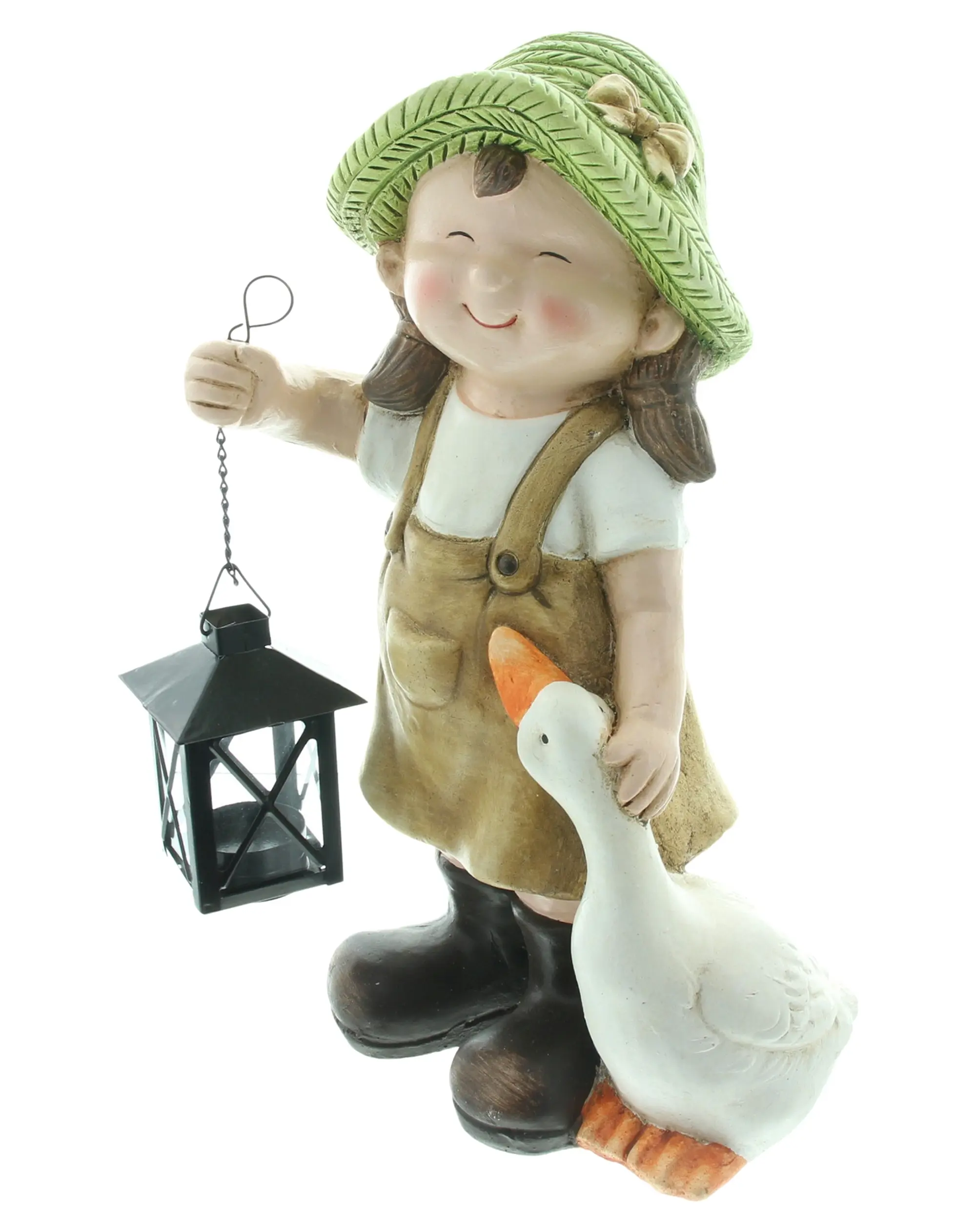 Figur "Mädchen mit Gans"  im Frank Flechtwaren Online Shop für Bunter Ostergarten kaufen
