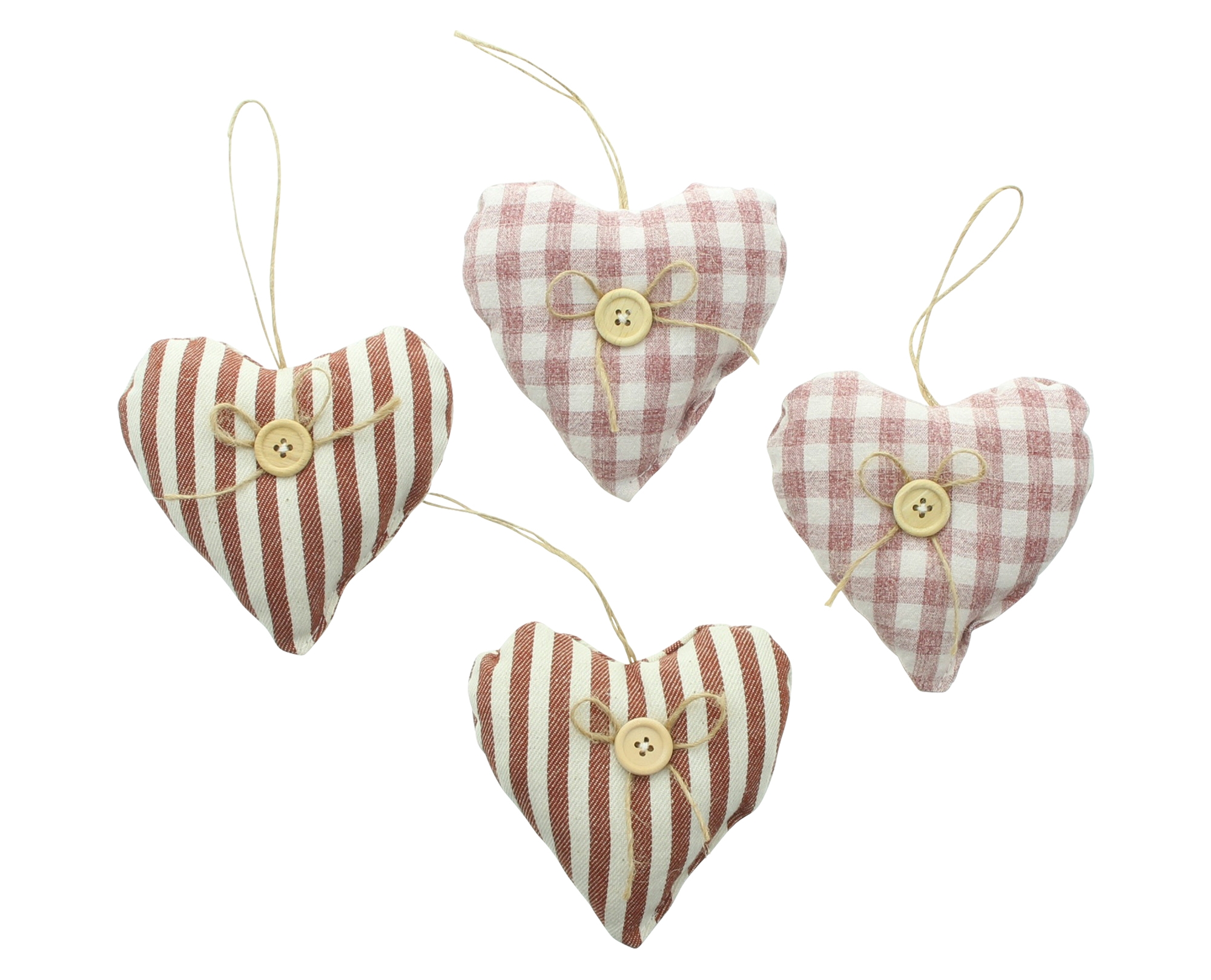 Hänger "Knopfherzchen", 4er Set  im Frank Flechtwaren Online Shop für Dekohänger kaufen