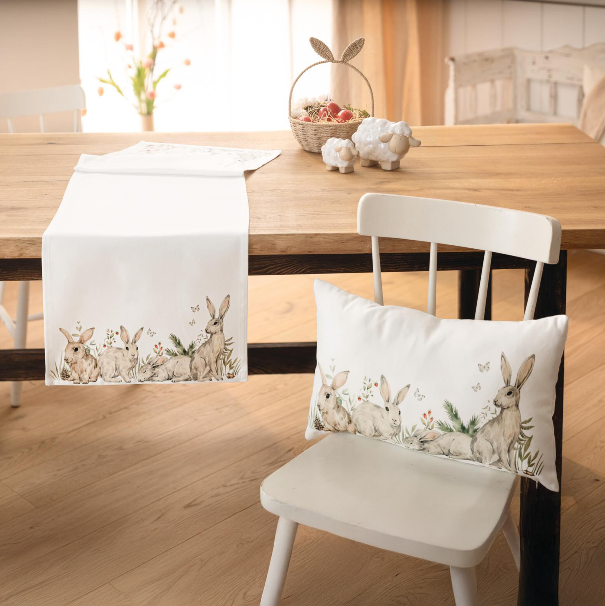 Tischläufer "Hasenhorde"  im Frank Flechtwaren Online Shop für Ostern kaufen