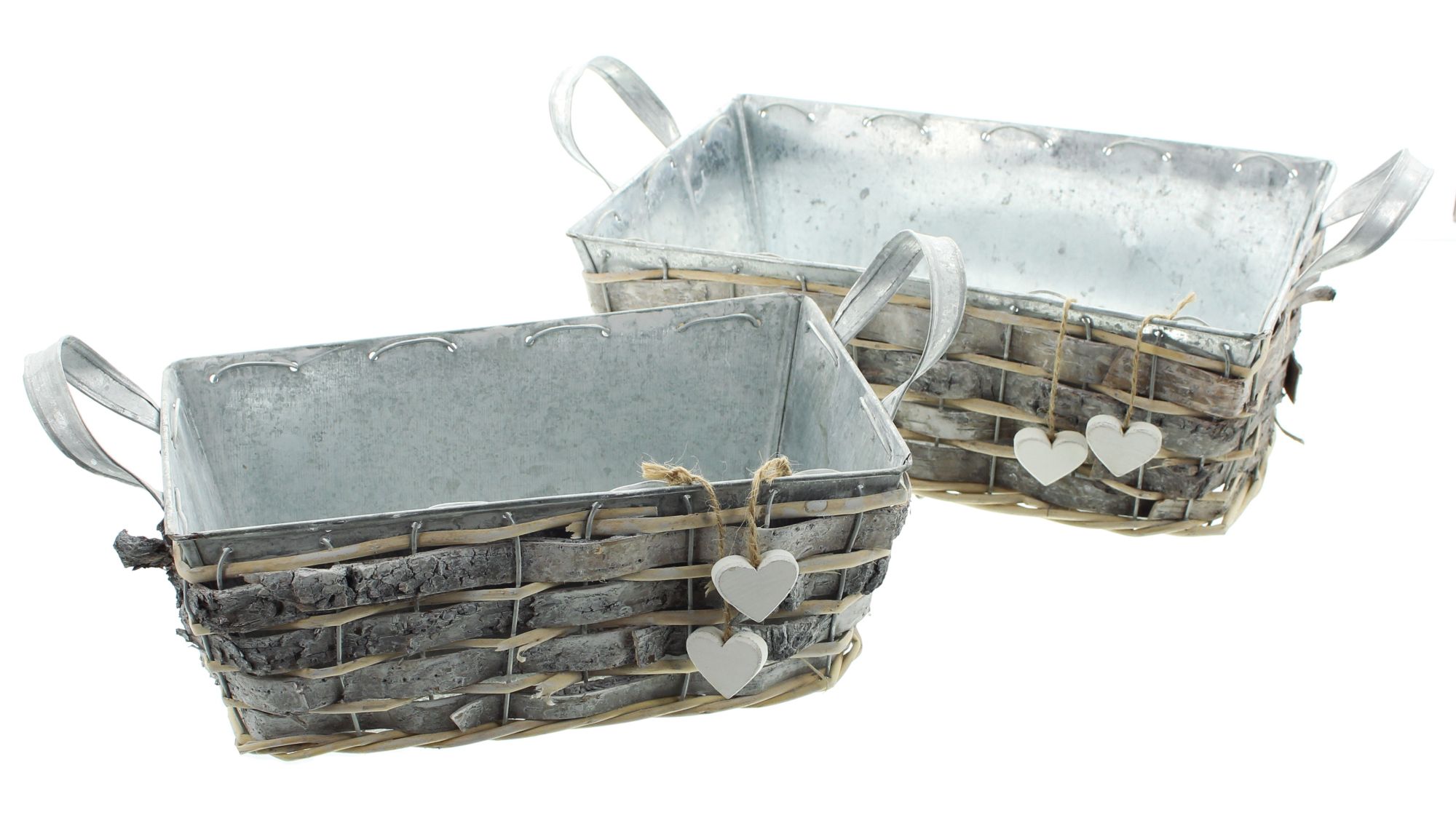 Pflanzer "Weißes Herz", 2er Set im Frank Flechtwaren Online Shop für Herbst kaufen Pflanzer "Weißes Herz", 2er Set im Frank Flechtwaren Online Shop für Herbst kaufen