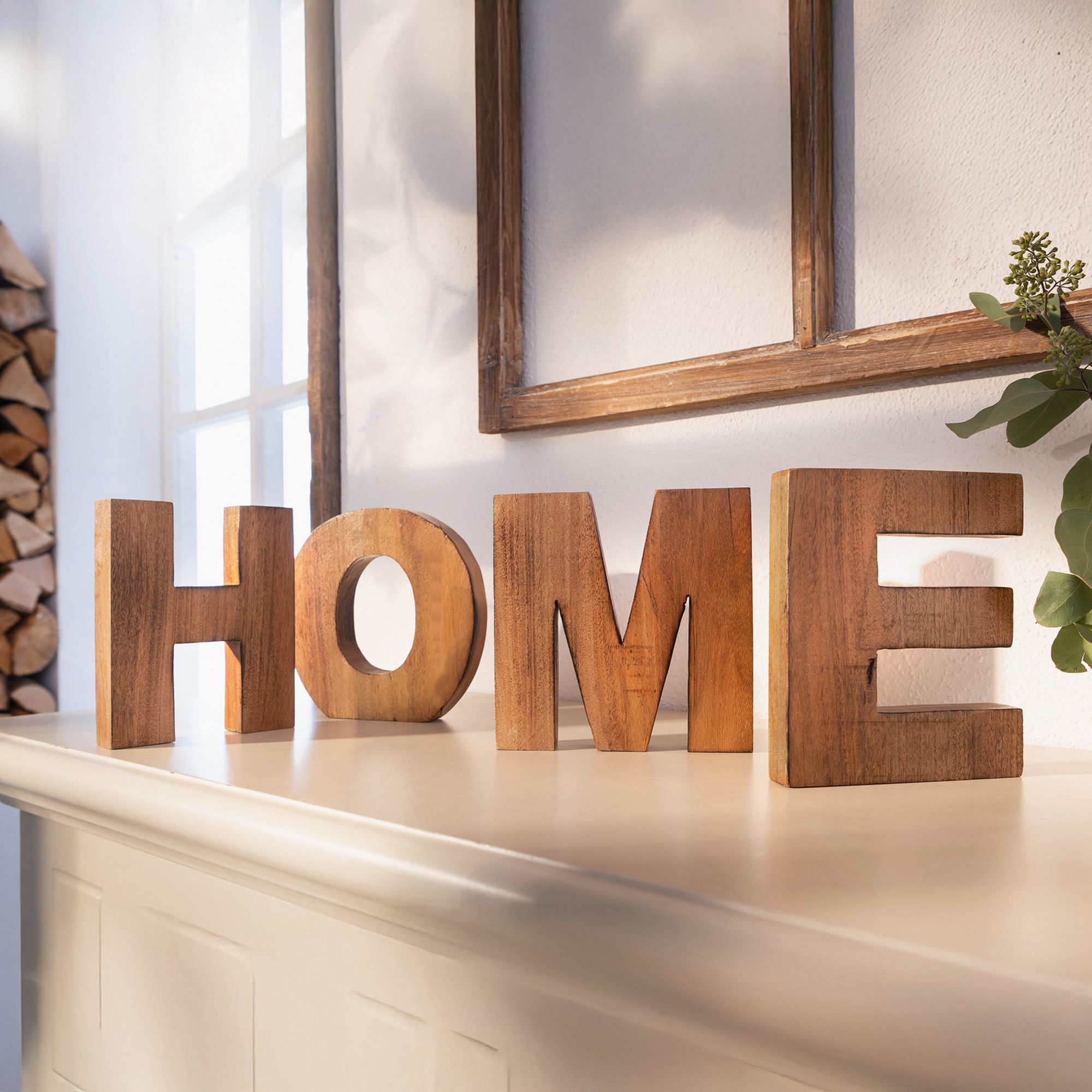 Holzschriftzug "Home", 4tlg.  im Frank Flechtwaren Online Shop kaufen