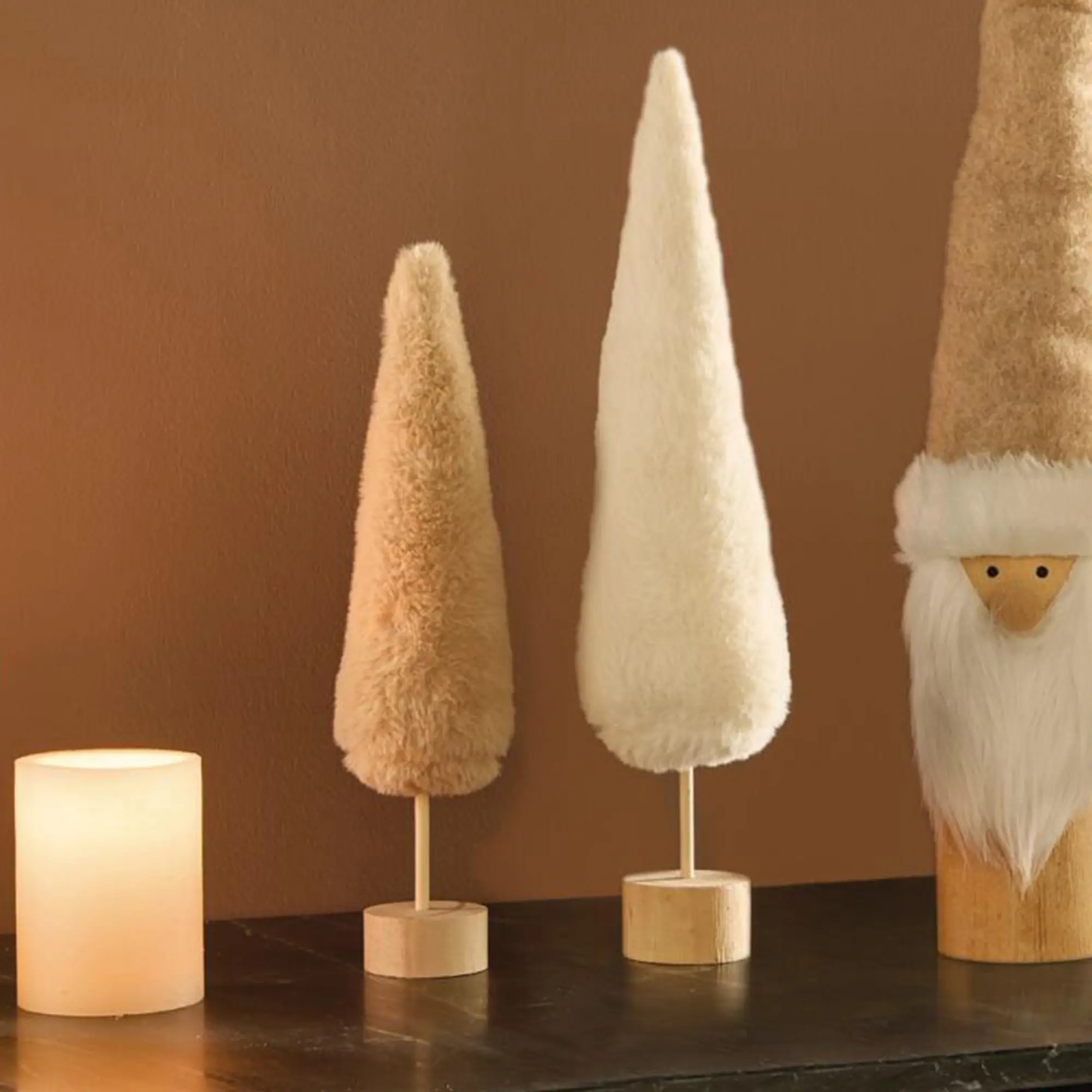 Deko-Tanne "Plüsch", 2er Set  im Frank Flechtwaren Online Shop kaufen