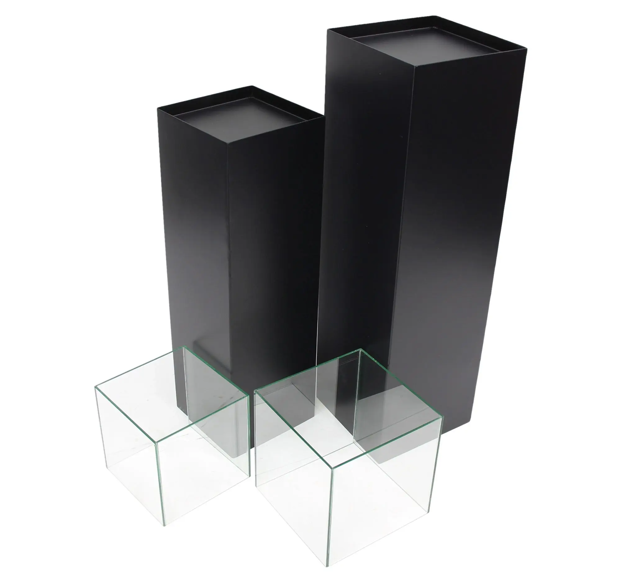 Windlicht-Säule "Modern Black", 2er Set  im Frank Flechtwaren Online Shop für Windlichter kaufen