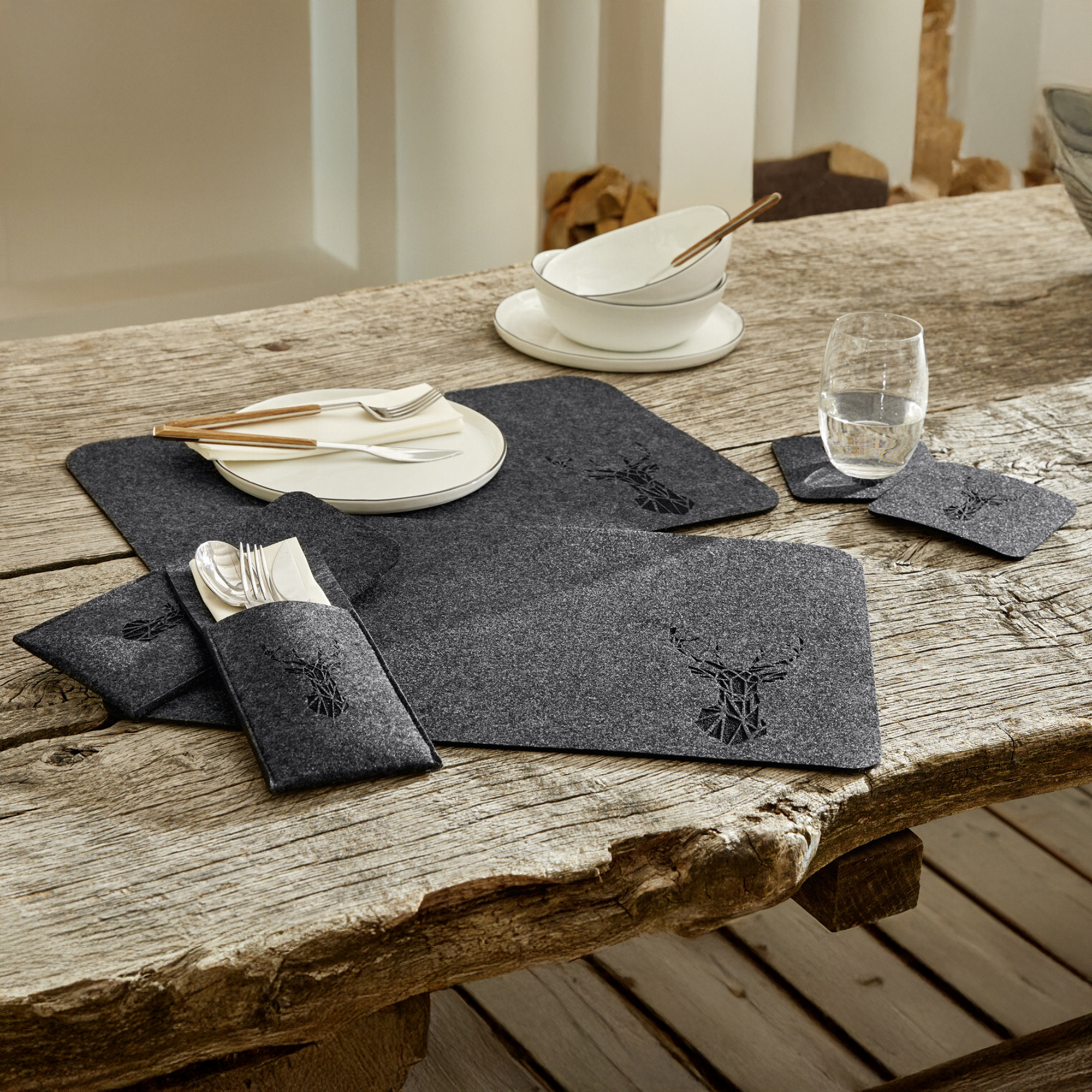 Tischset "Trend-Hirsch", 6tlg.  im Frank Flechtwaren Online Shop kaufen