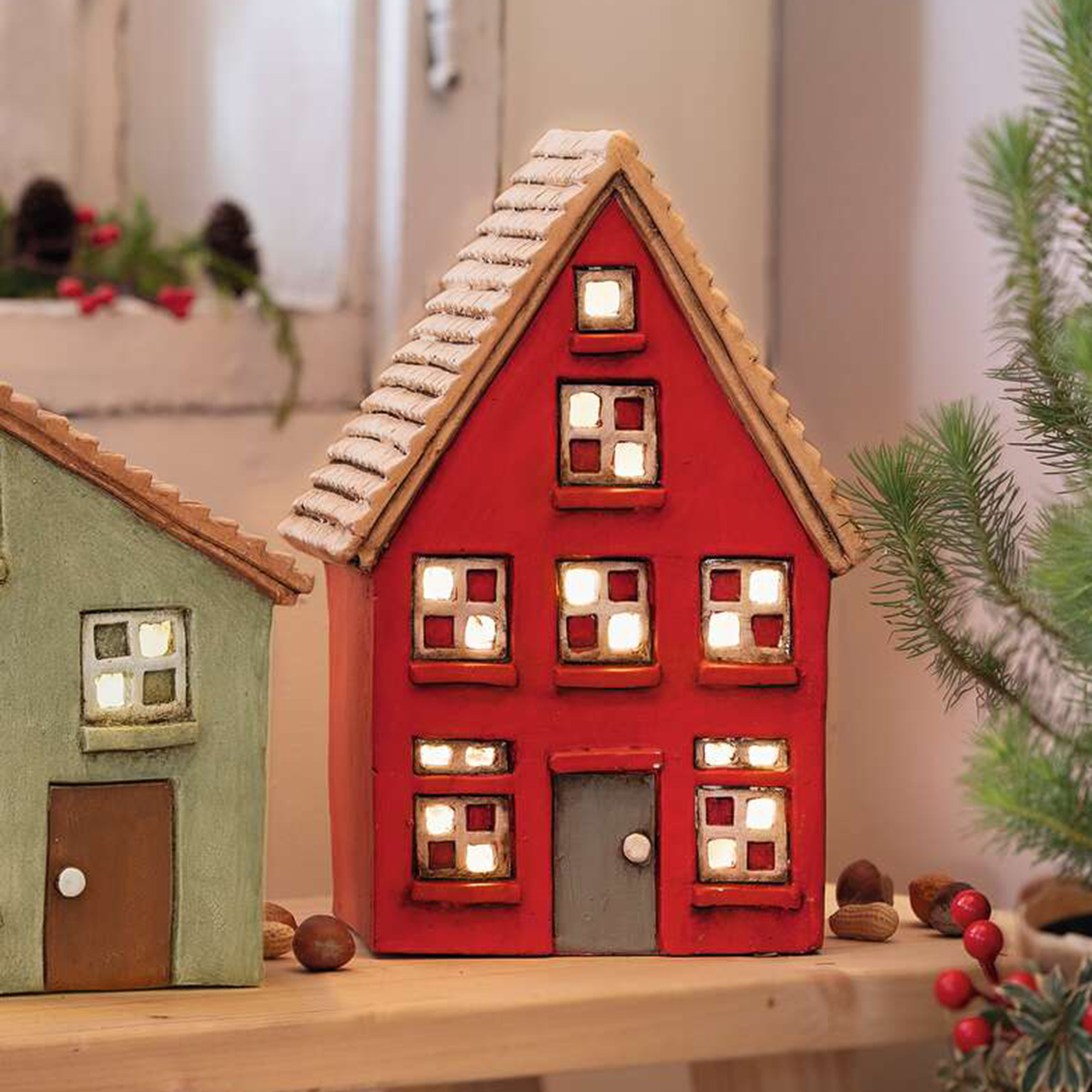 LED-Haus "Sweet red Home"  im Frank Flechtwaren Online Shop für LED-Deko kaufen