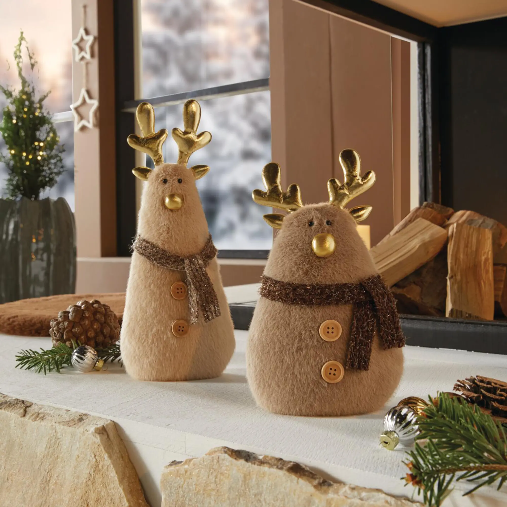 Plüschfigur "Rentier", 2er Set  im Frank Flechtwaren Online Shop kaufen