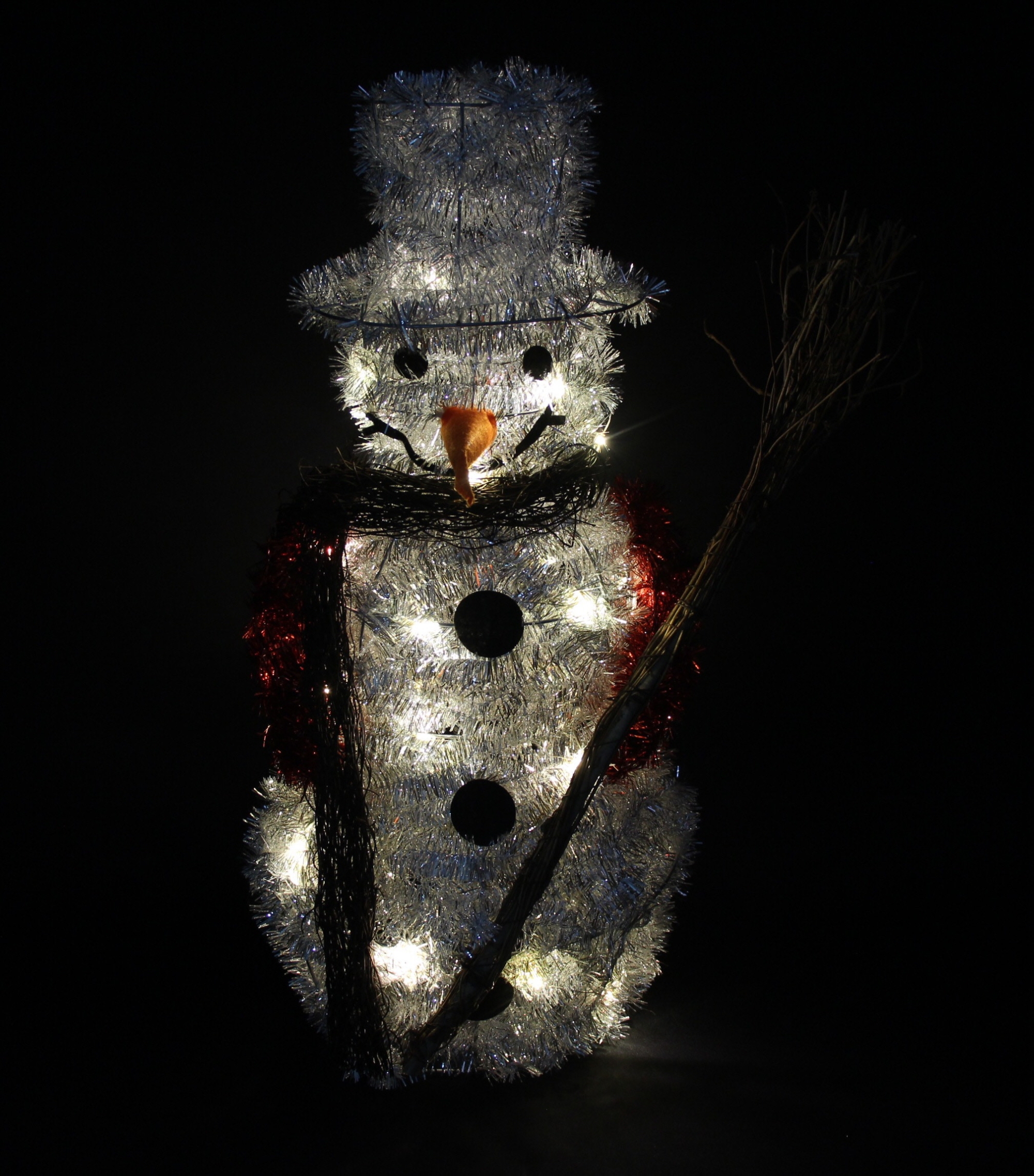 LED-Schneemann "Silberglimmer"  im Frank Flechtwaren Online Shop für Weihnachtsmänner kaufen