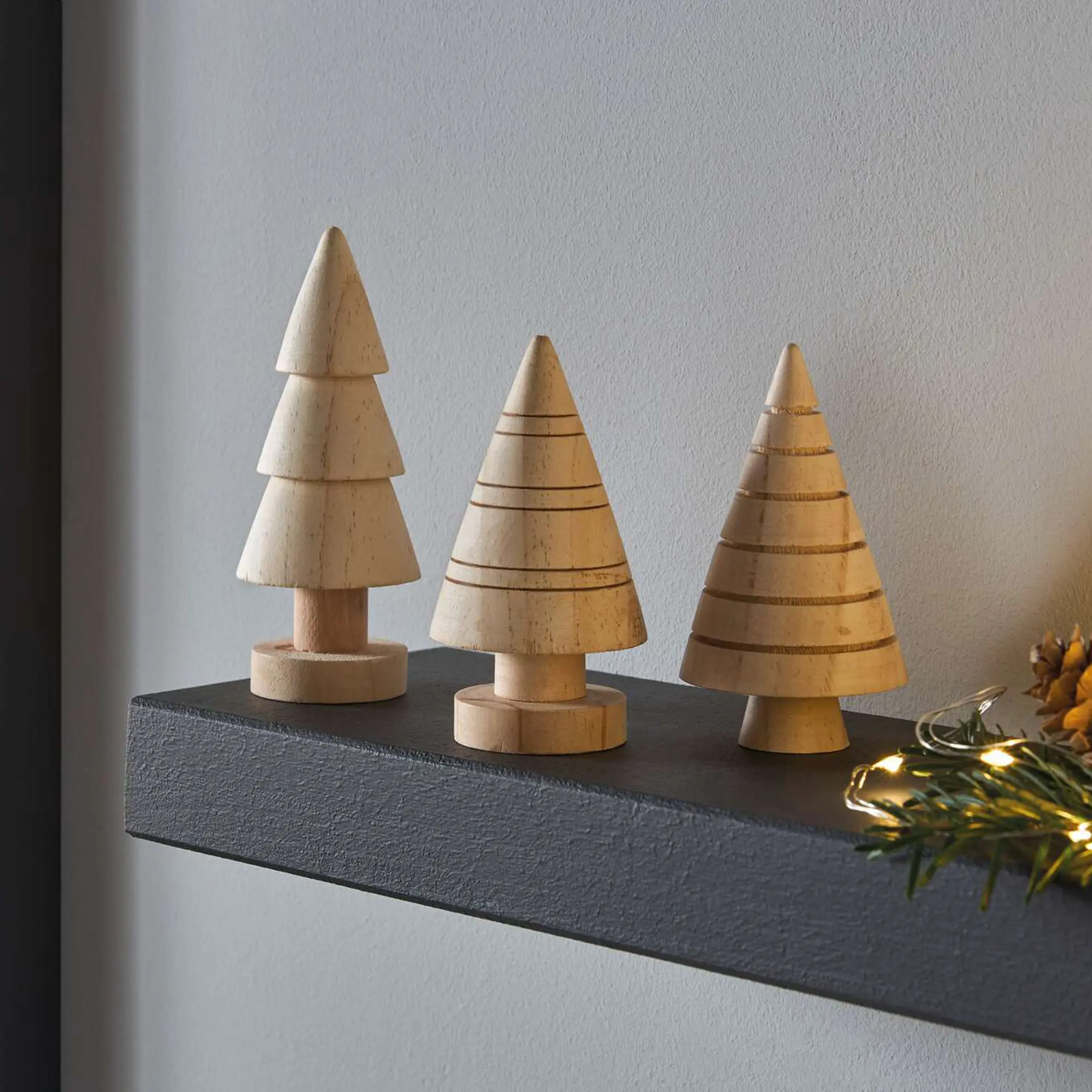 Bäumchen "Holz", 3er Set  im Frank Flechtwaren Online Shop kaufen