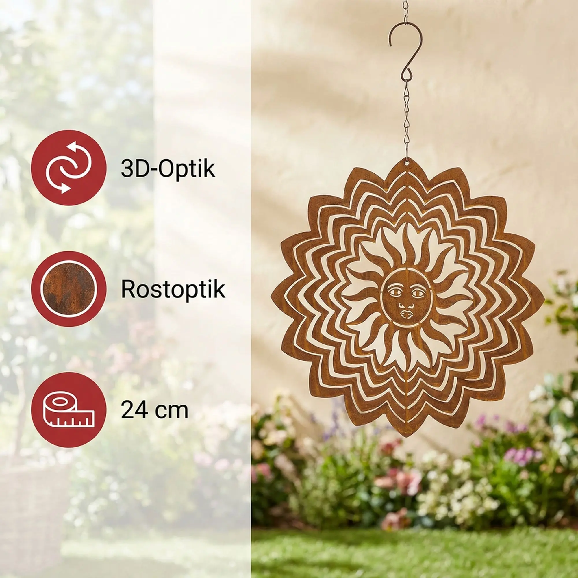 Hänger "Sonne"  im Frank Flechtwaren Online Shop für Dekohänger kaufen